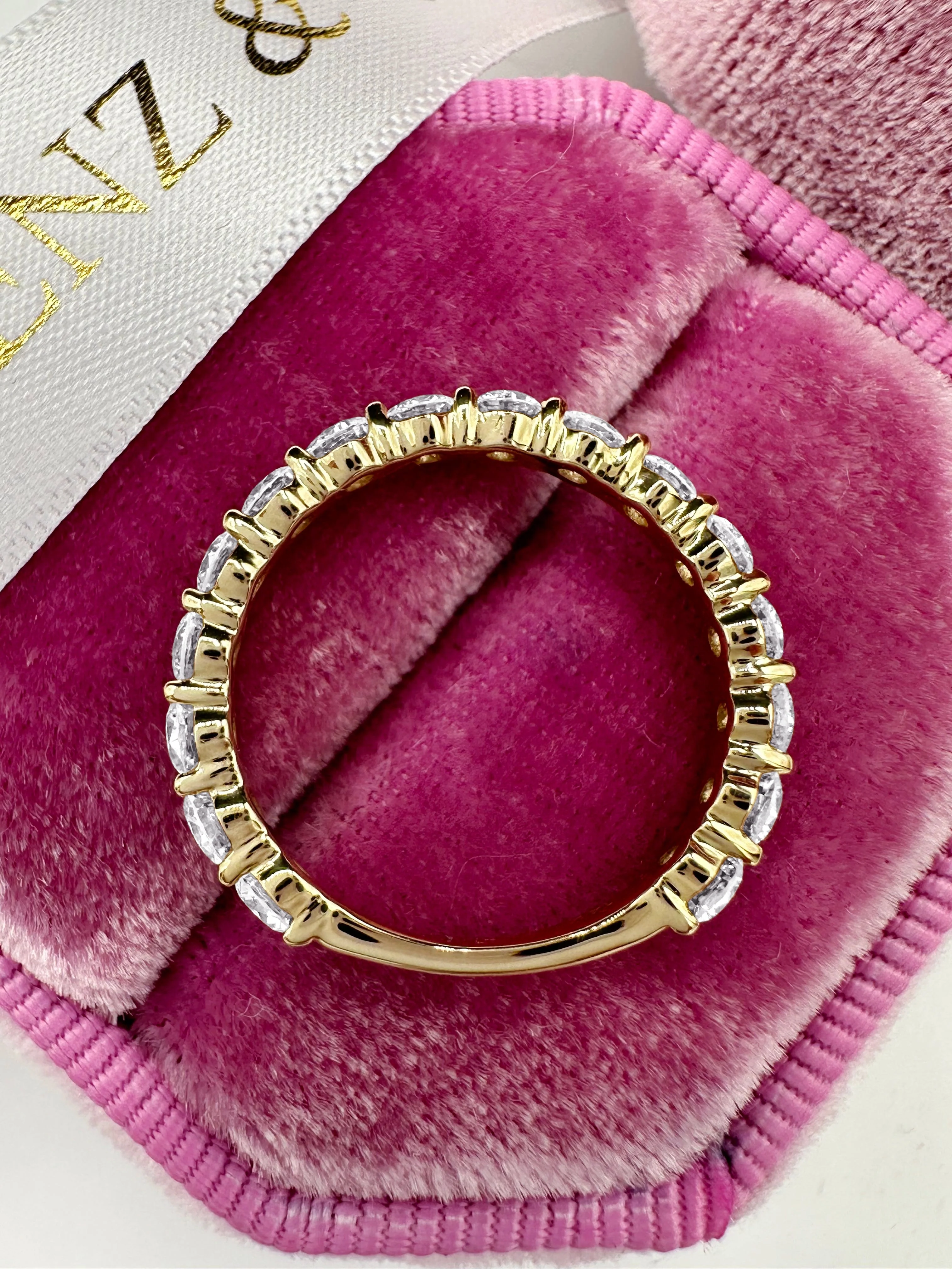 2ct Round Lab-Grown Diamond 3/4 Eternity Band in 14k Yellow Gold - Image 5