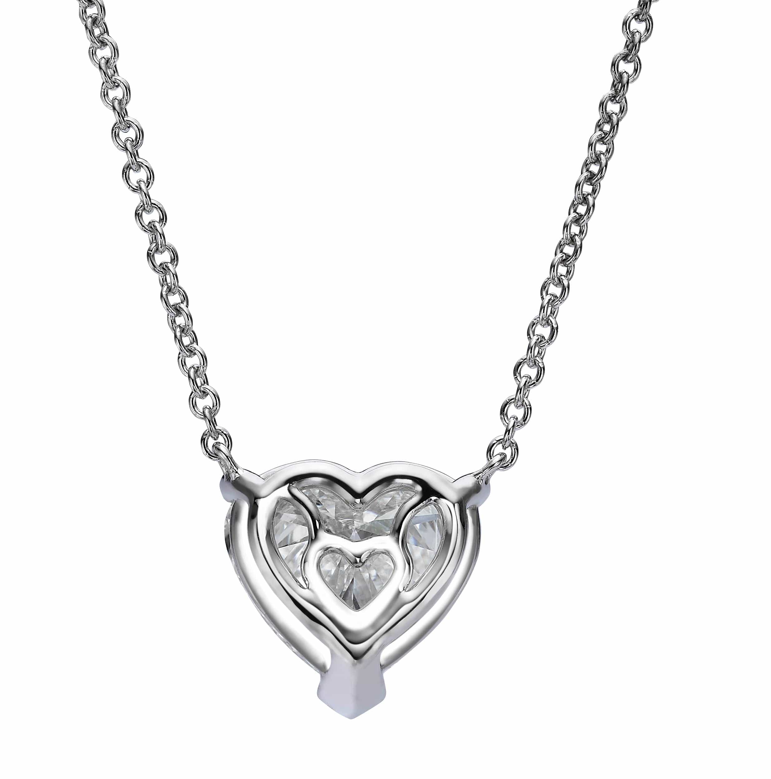 3.01 ct Lab Grown Heart Shape Diamond Solitaire Pendant Necklace - Image 2