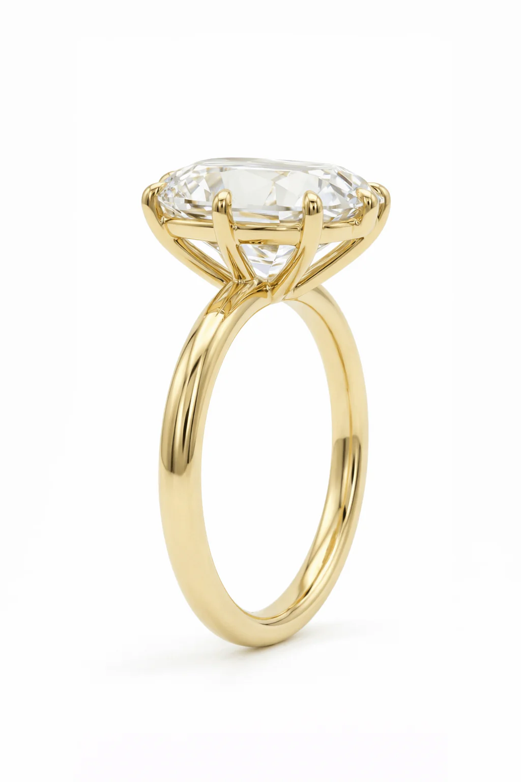 2.00 Carat Lab Grown Elongated Old Mine Cut Diamond Solitaire Engagement Ring - Image 2