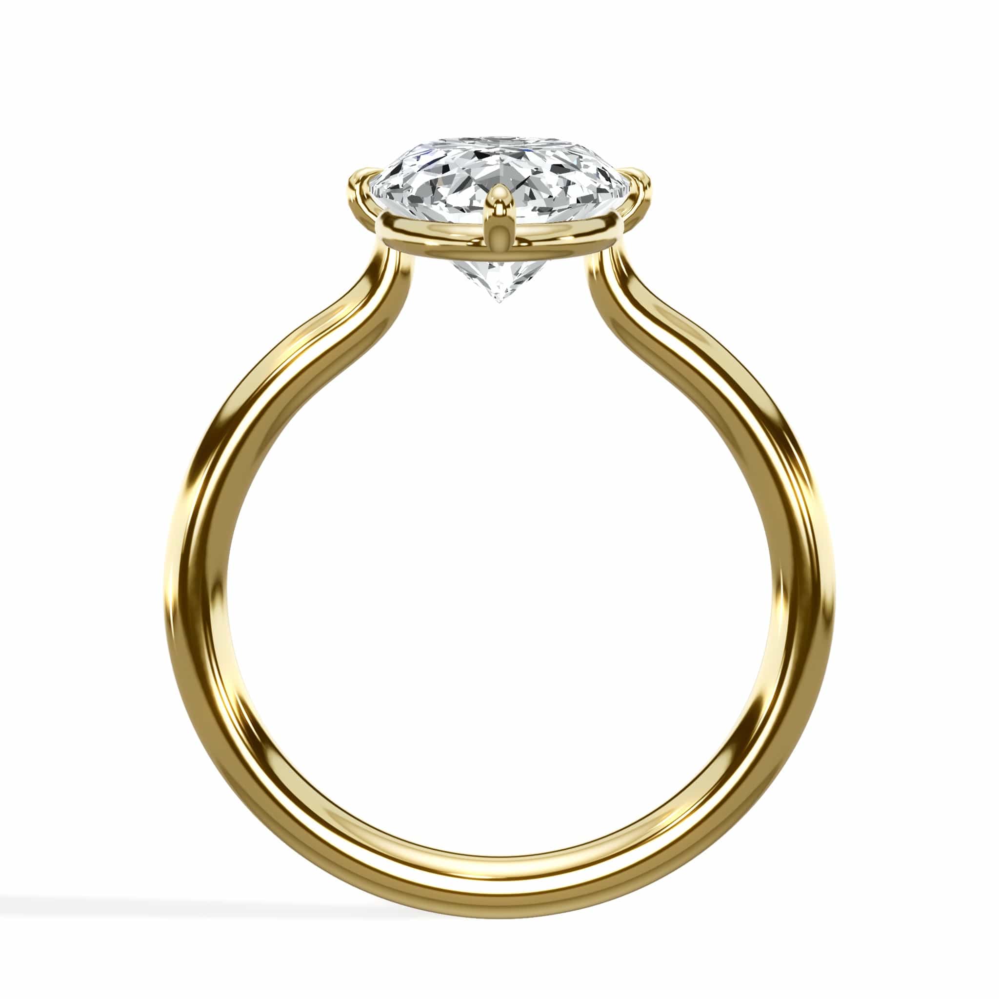 3 Carat Lab Grown Oval Cut Diamond Compass Solitaire Engagement Ring - Image 3