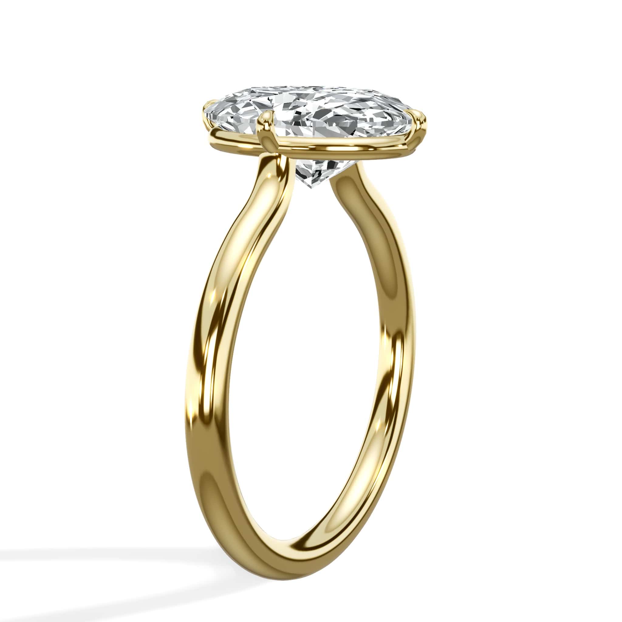 3 Carat Lab Grown Oval Cut Diamond Compass Solitaire Engagement Ring - Image 4