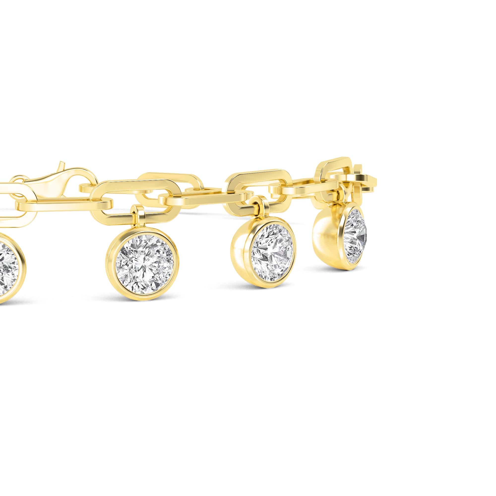 3 Carat Round Lab Grown Diamond Bezel Bracelet - Image 3
