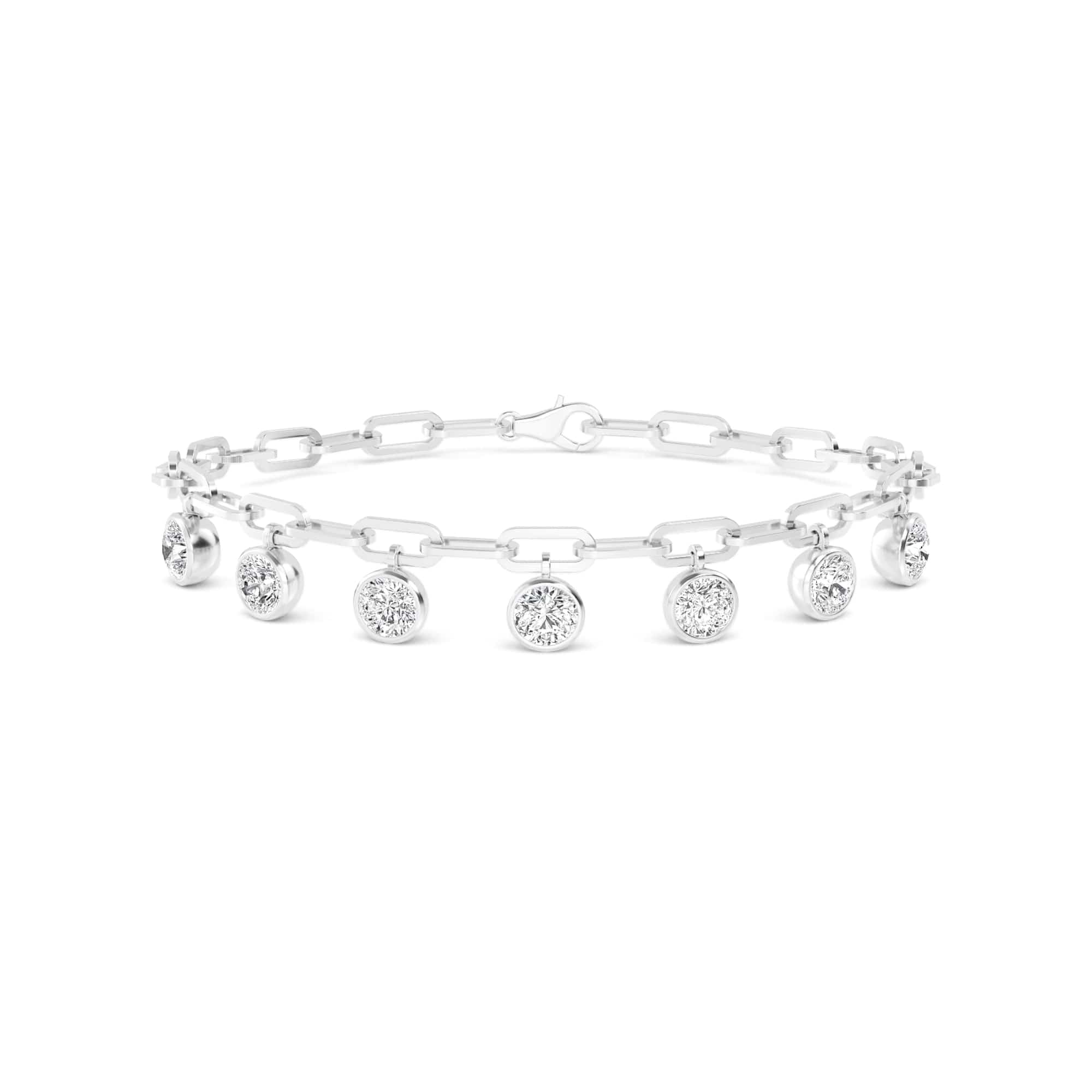 3 Carat Round Lab Grown Diamond Bezel Bracelet - Image 4
