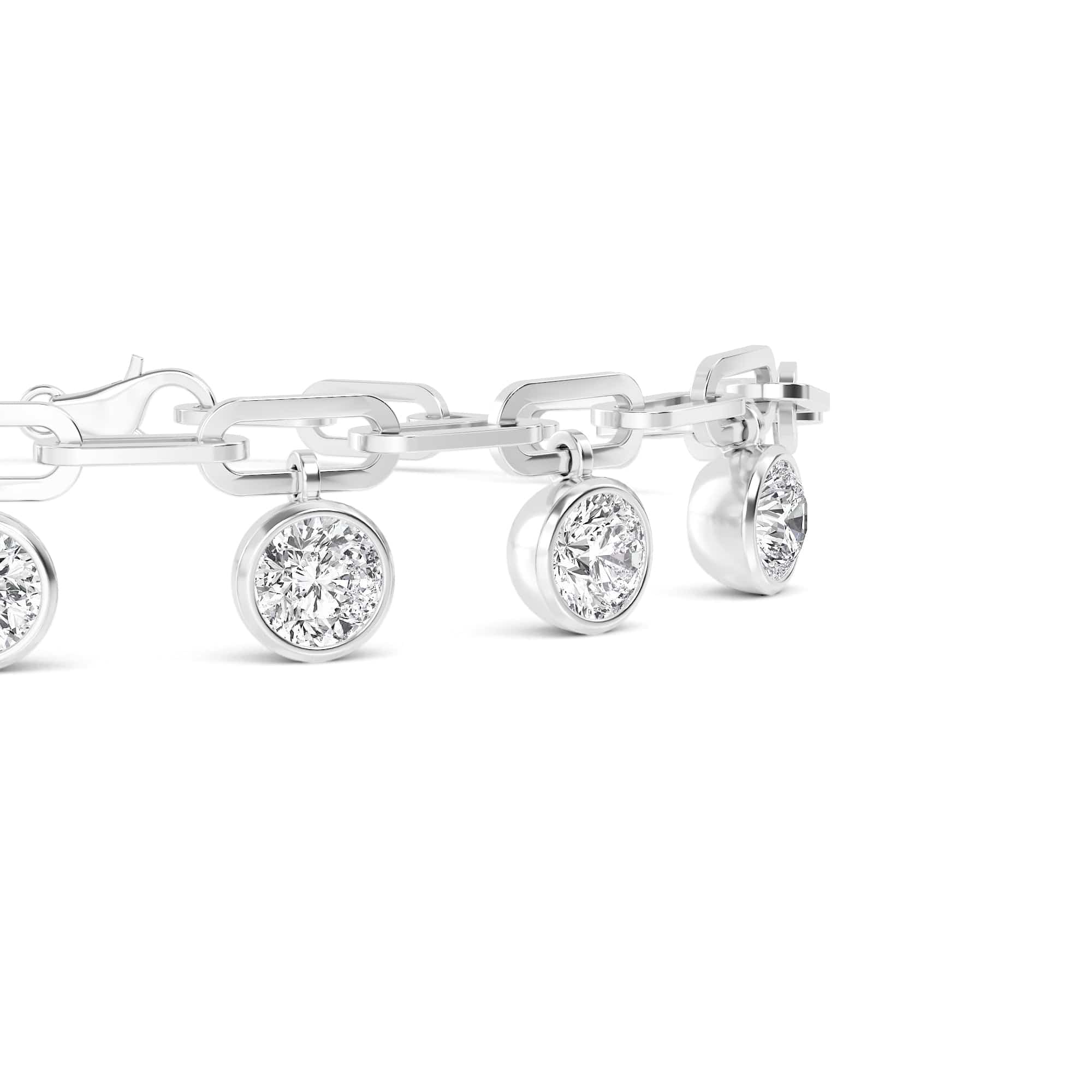 3 Carat Round Lab Grown Diamond Bezel Bracelet - Image 5