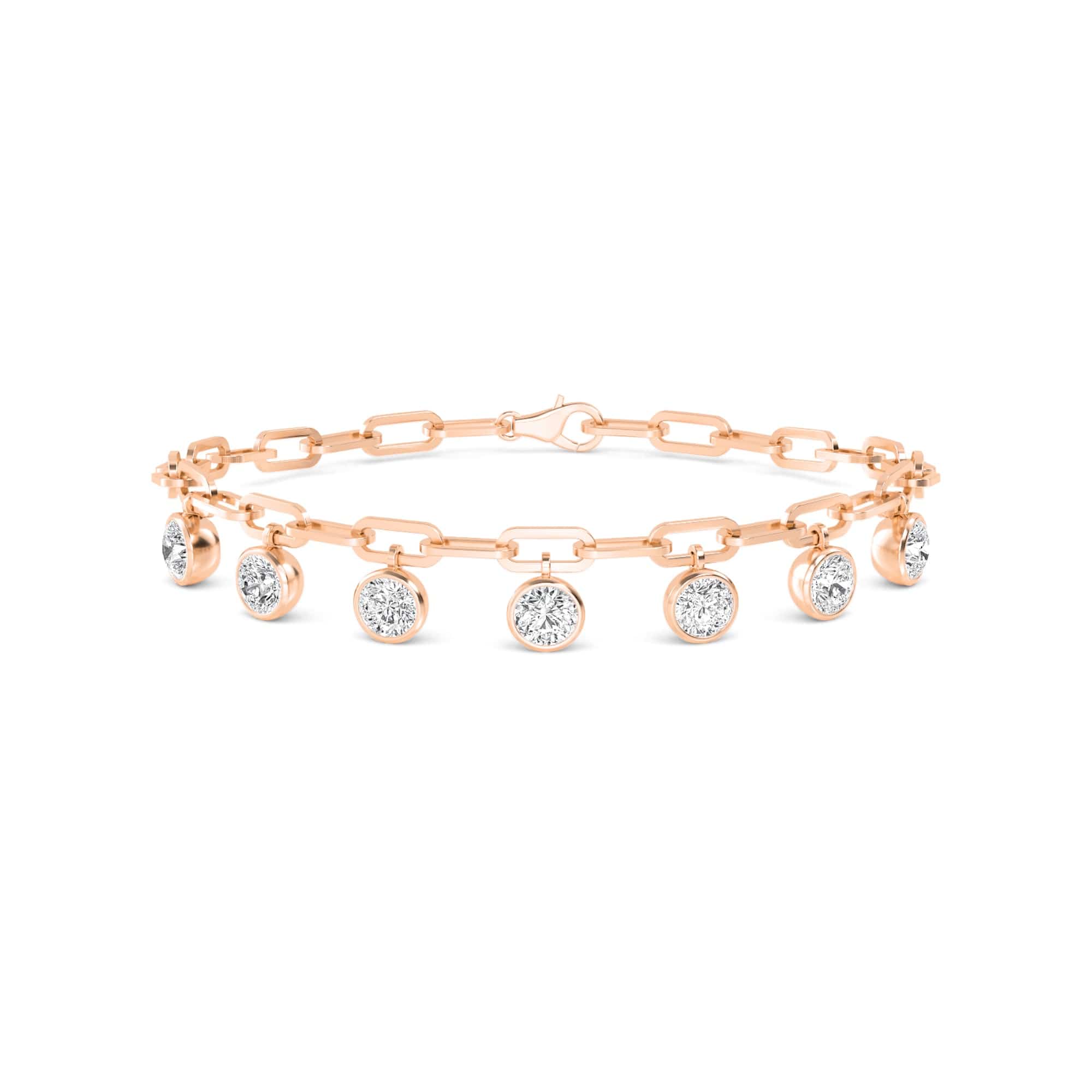 3 Carat Round Lab Grown Diamond Bezel Bracelet - Image 6