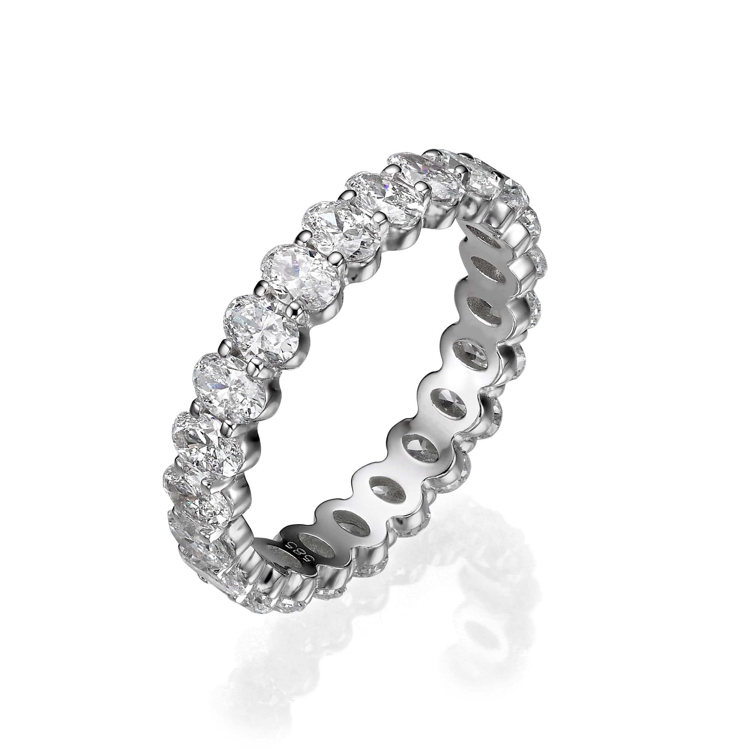 3 ct Oval Cut Lab Grown Diamond Eternity Band - Low-Set - Image 2