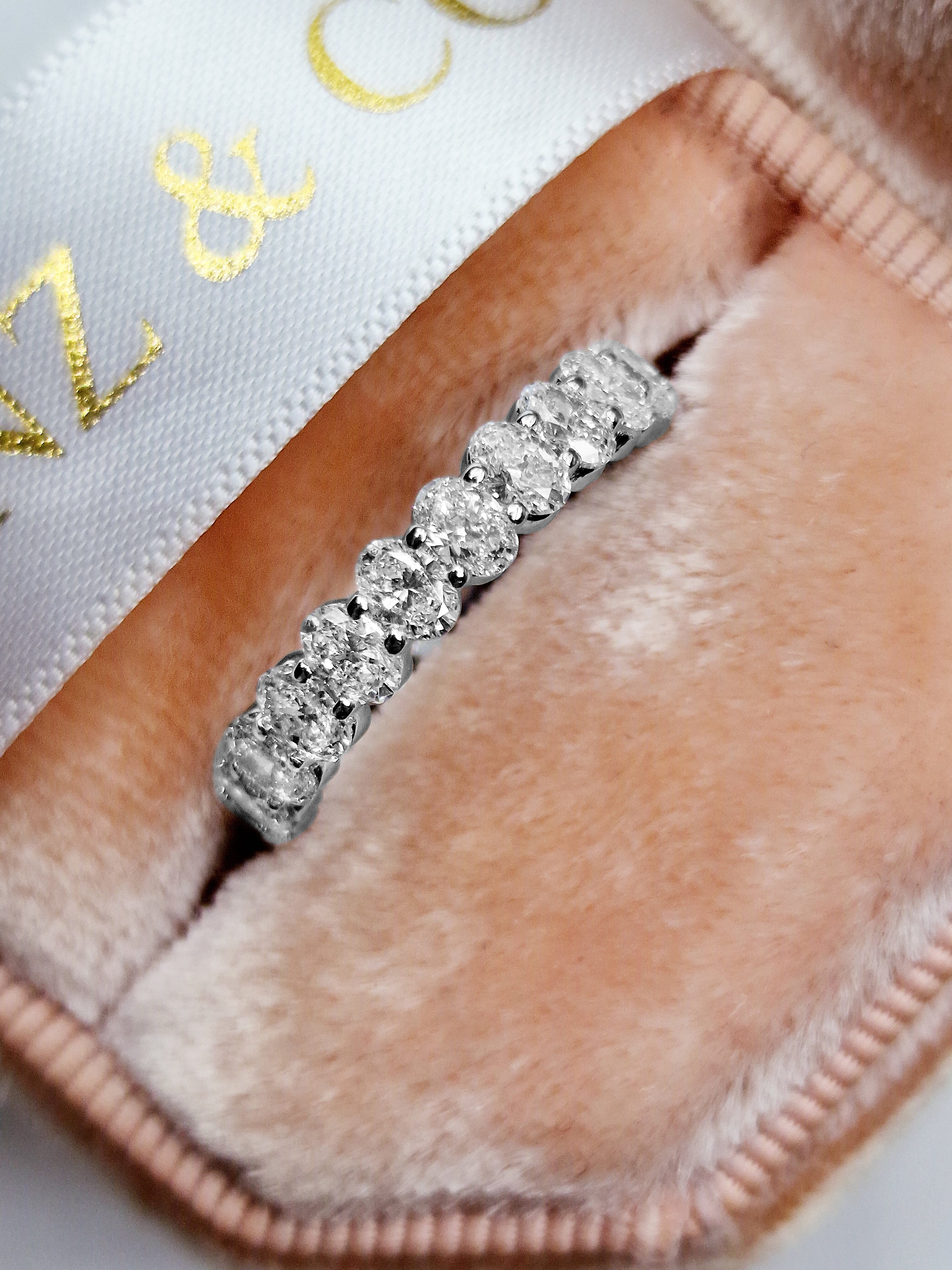 3 ct Oval Cut Lab Grown Diamond Eternity Band - Low-Set - Image 3