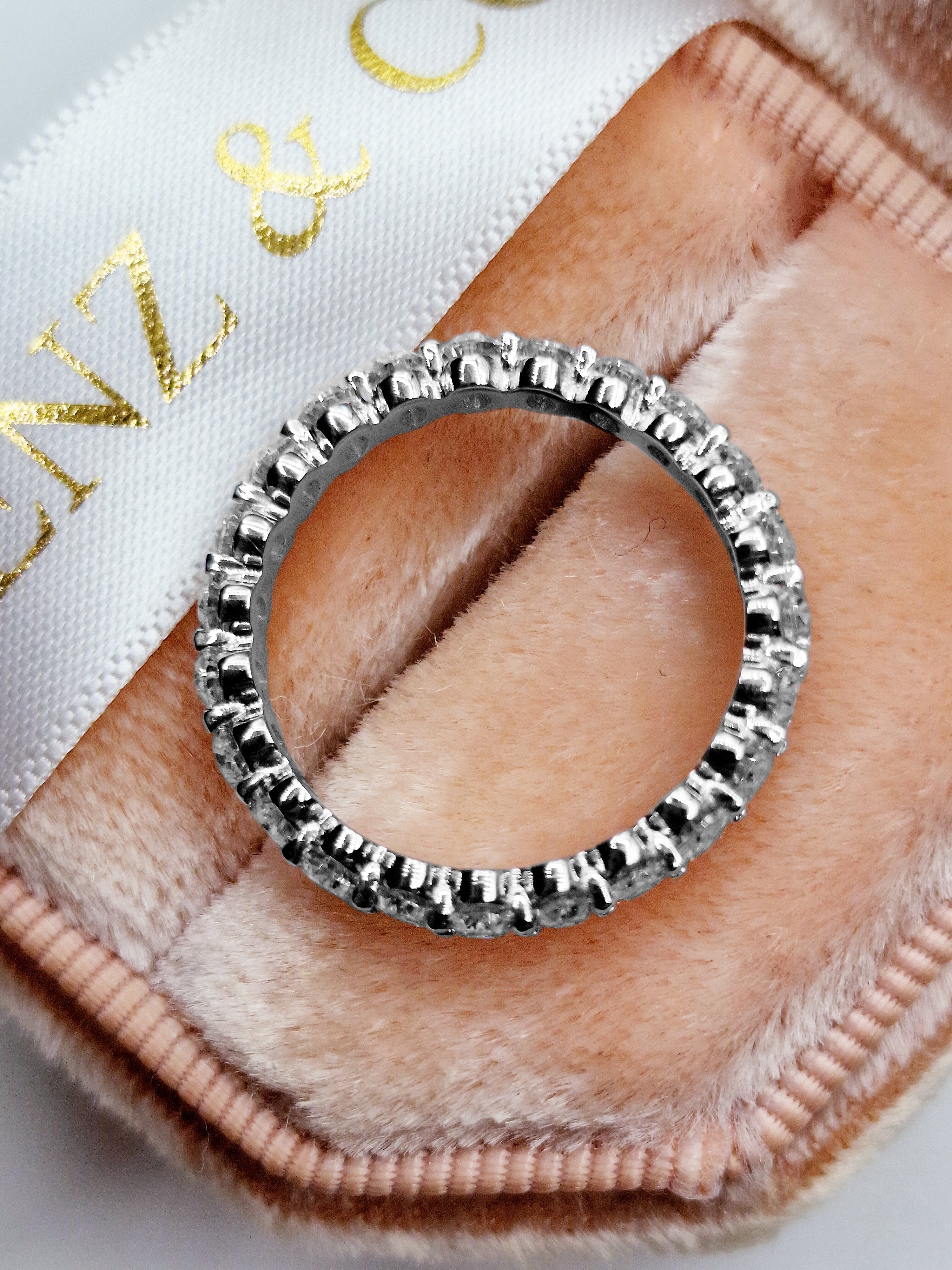 3 ct Oval Cut Lab Grown Diamond Eternity Band - Low-Set - Image 4