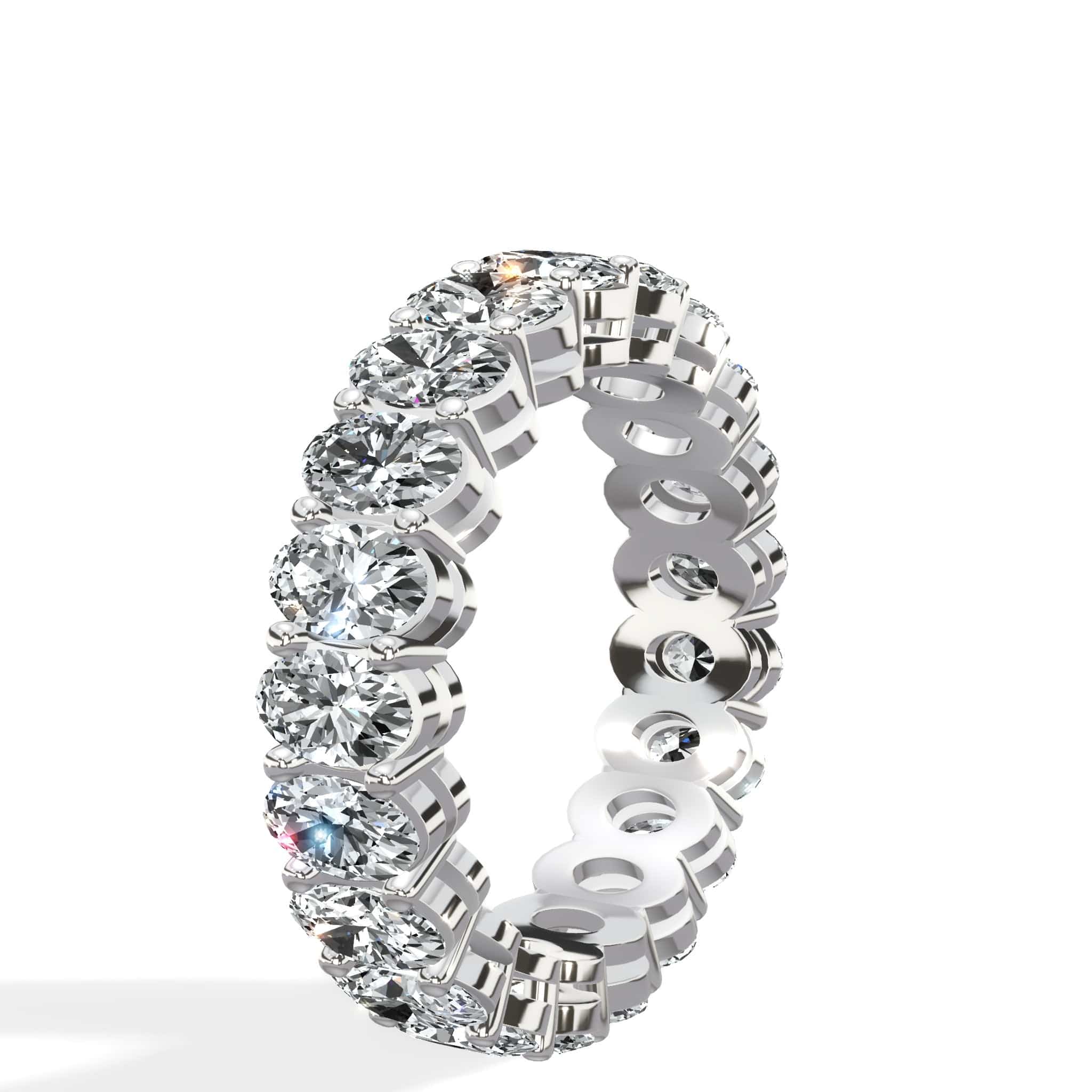 3 ct Oval Cut Natural Diamond Eternity Band In White Gold - Size 8.5 - Image 2