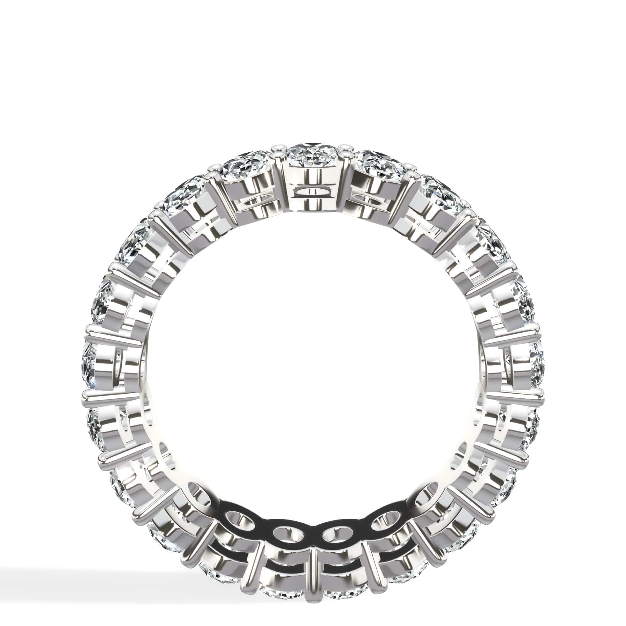 3 ct Oval Cut Natural Diamond Eternity Band In White Gold - Size 8.5 - Image 3