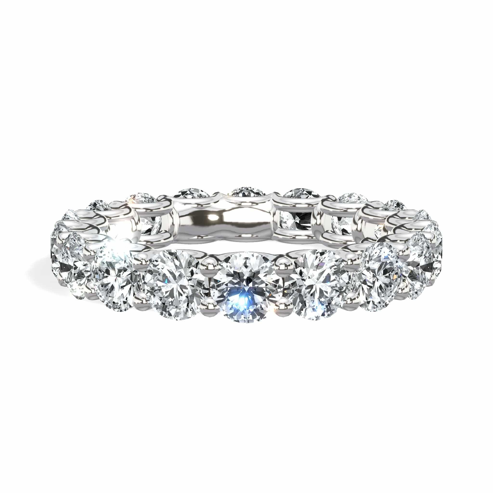 3 ct Round Cut Lab Grown Diamond U-Shape Eternity Band - Image 4