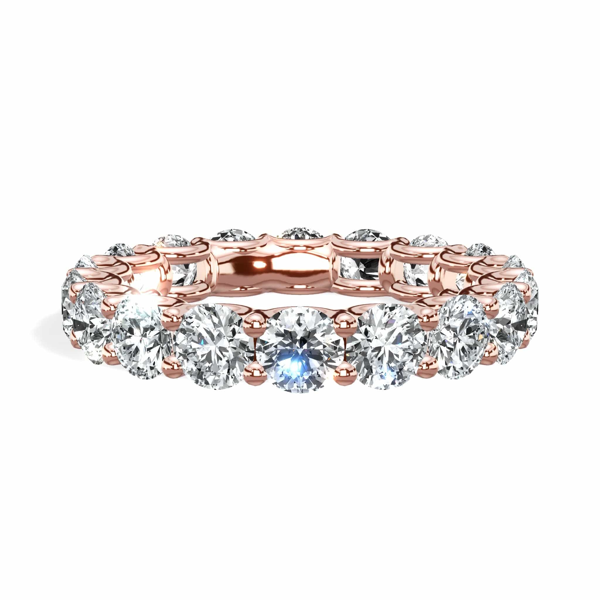 3 ct Round Cut Lab Grown Diamond U-Shape Eternity Band - Image 7