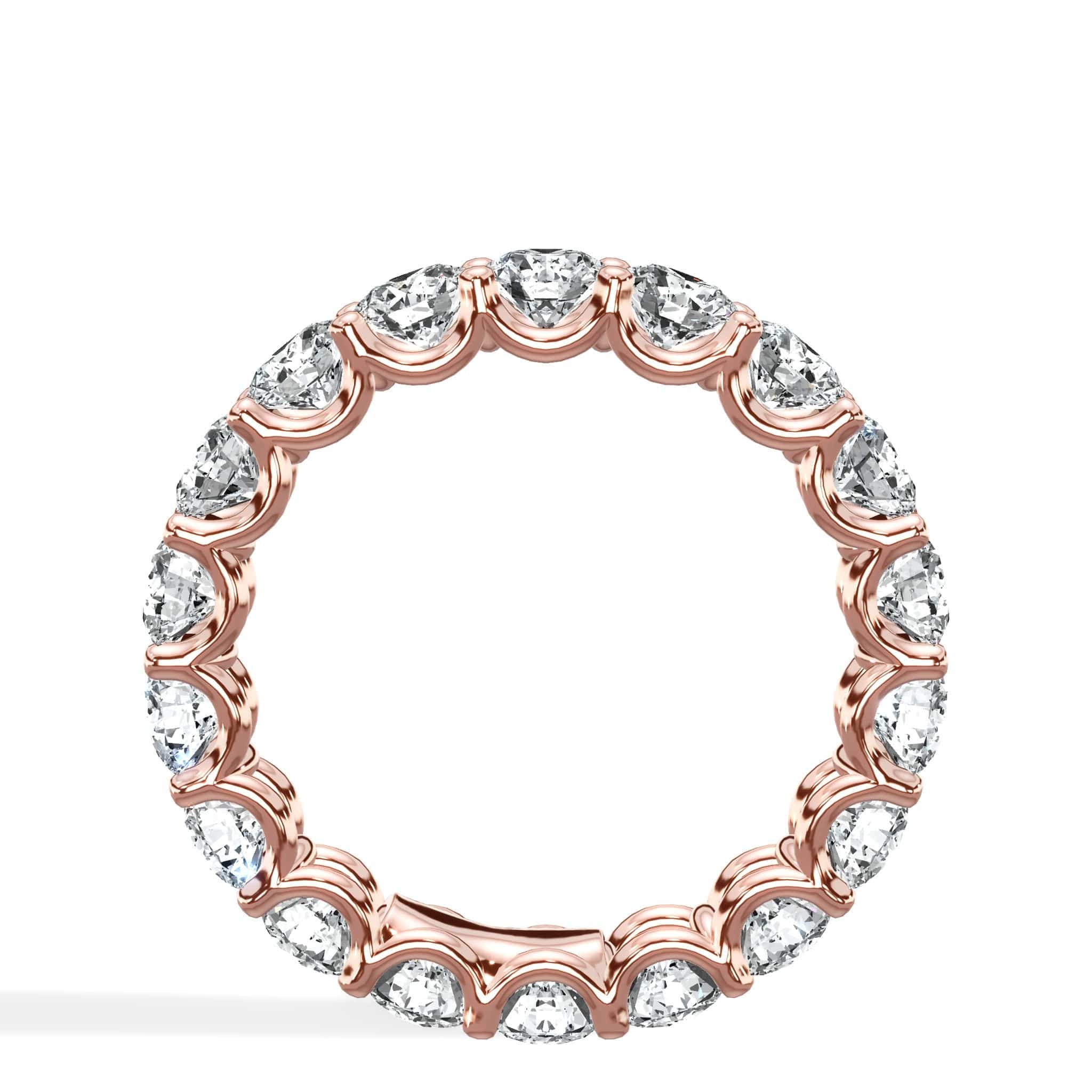 3 ct Round Cut Lab Grown Diamond U-Shape Eternity Band - Image 8