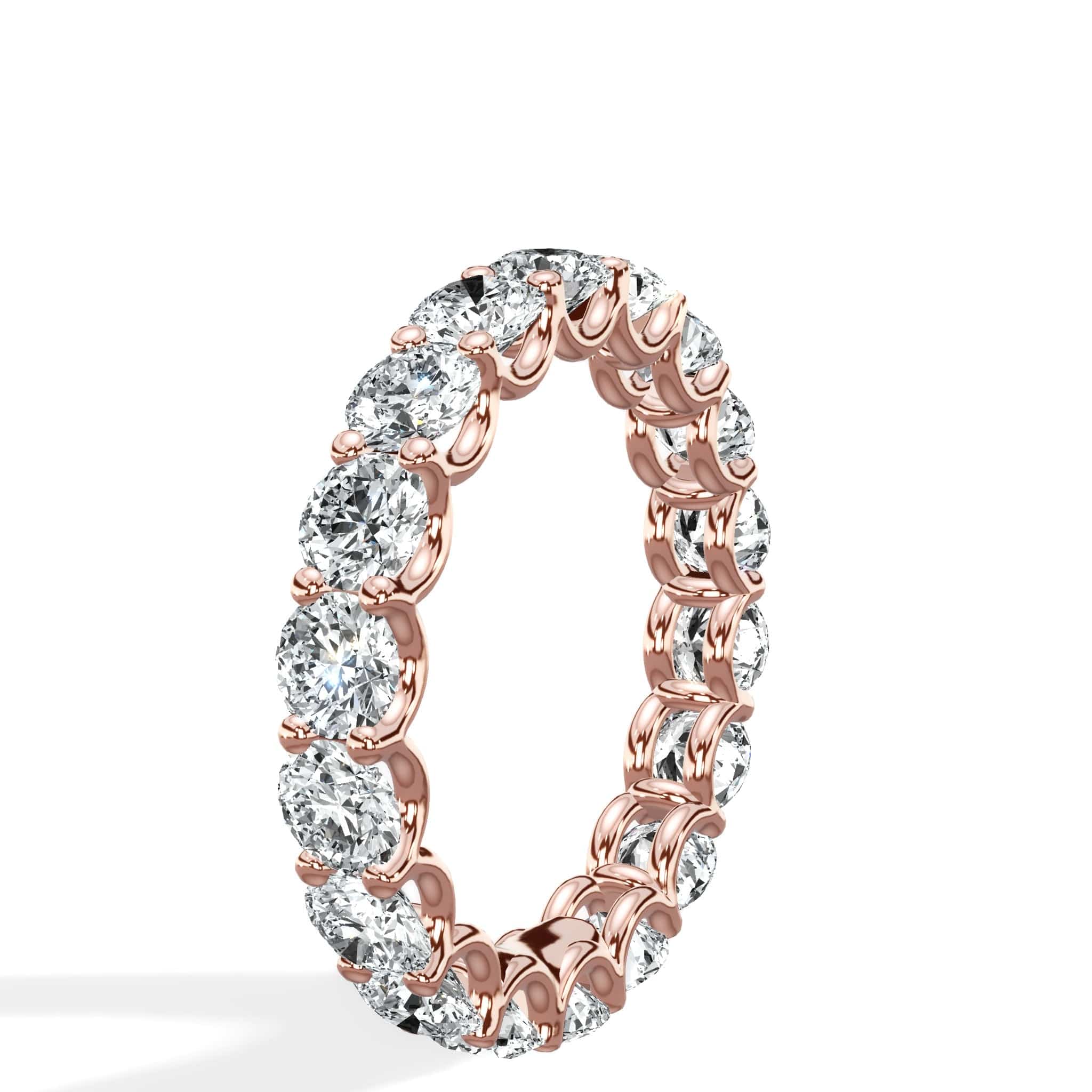 3 ct Round Cut Lab Grown Diamond U-Shape Eternity Band - Image 9