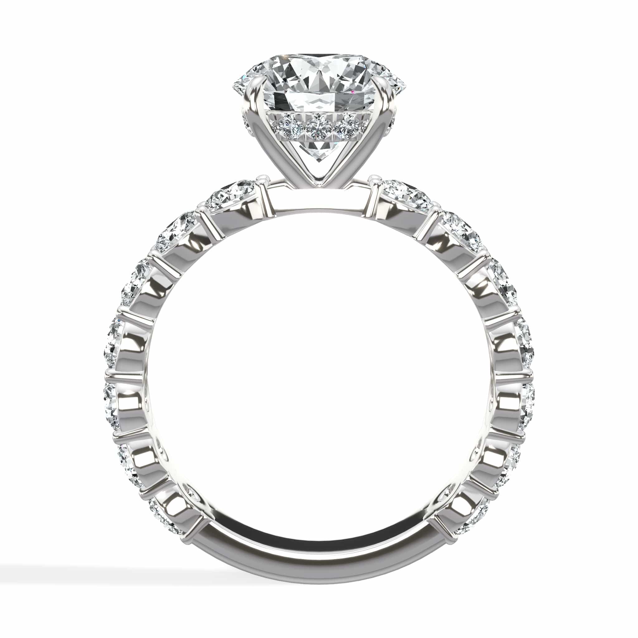 4 Carat Lab Grown Round Diamond Engagement Ring with 3/4 Eternity Band - Image 2