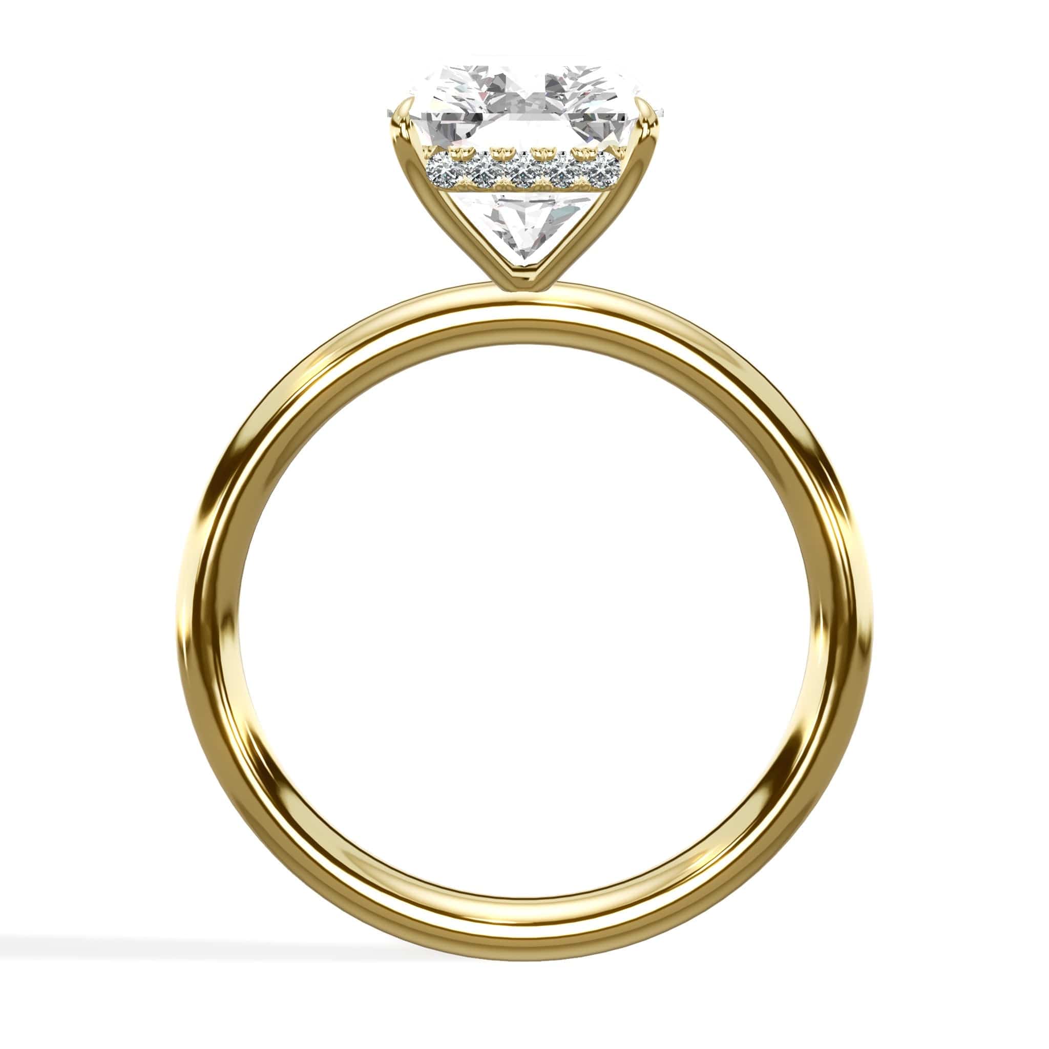 4.20 Carats Lab Grown Radiant Cut Solitaire Hidden Halo Diamond Engagement Ring - Image 3