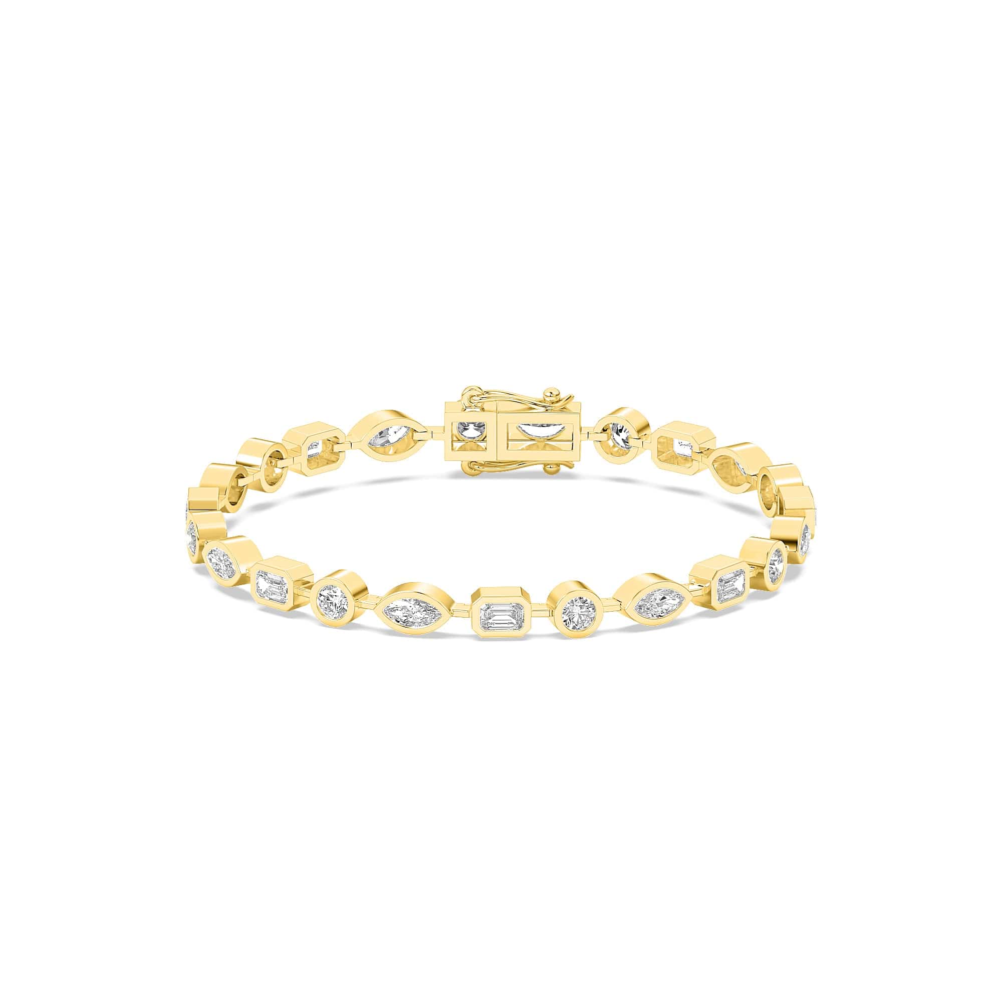 4.72ct ct Multi-Shape Diamond Bezel Tennis Bracelet - Image 14