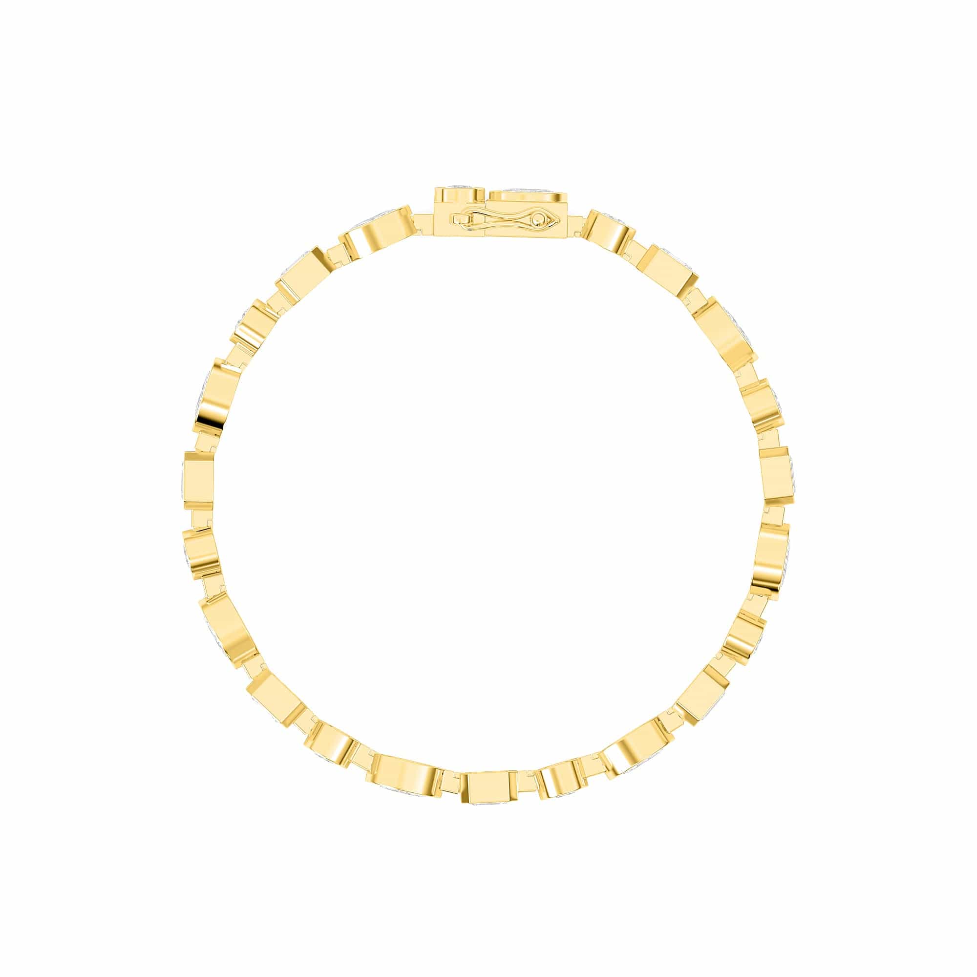 4.72ct ct Multi-Shape Diamond Bezel Tennis Bracelet - Image 5