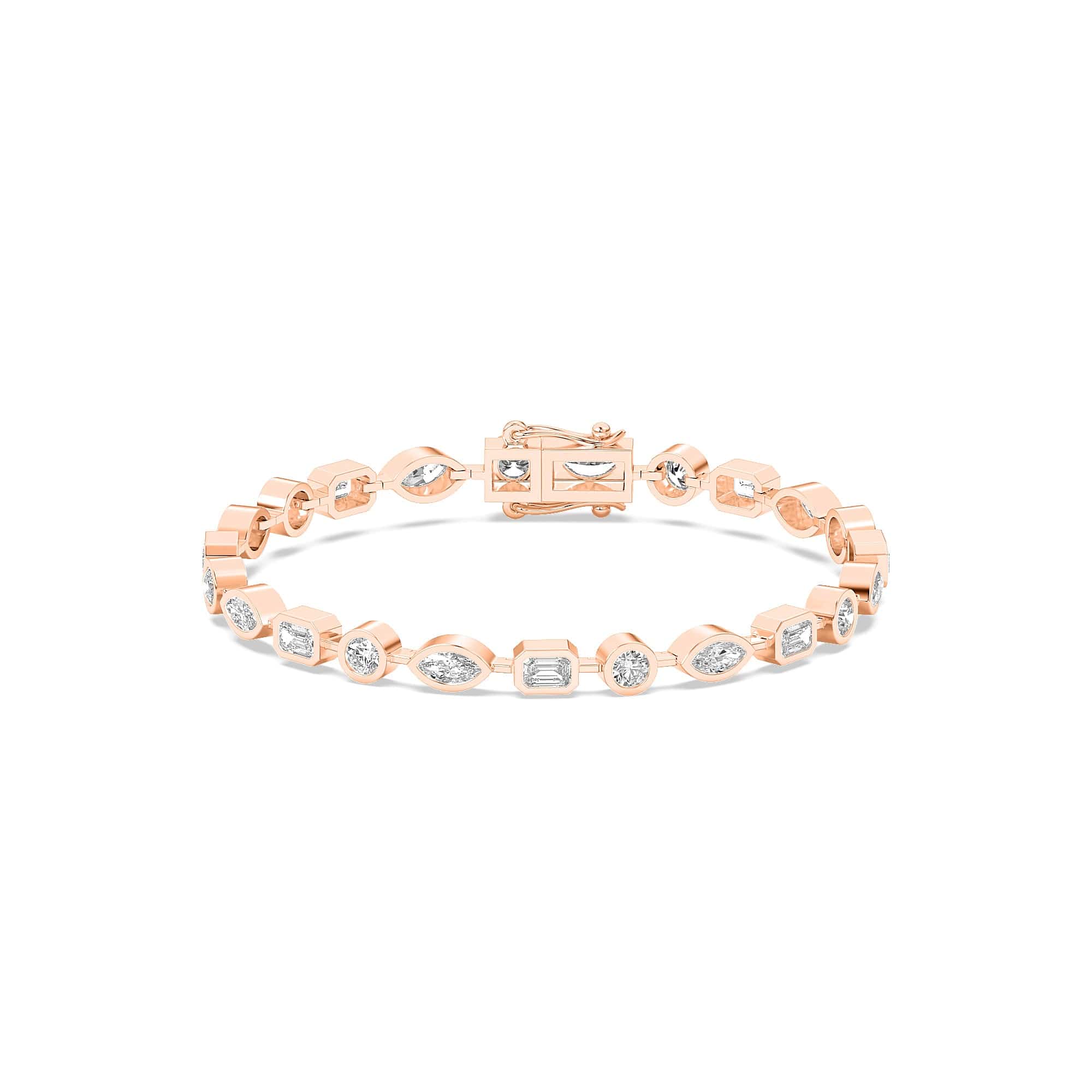 4.72ct ct Multi-Shape Diamond Bezel Tennis Bracelet - Image 6