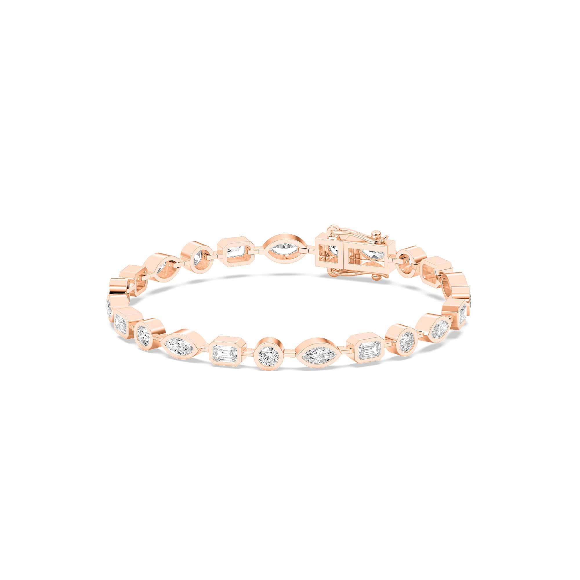 4.72ct ct Multi-Shape Diamond Bezel Tennis Bracelet - Image 8