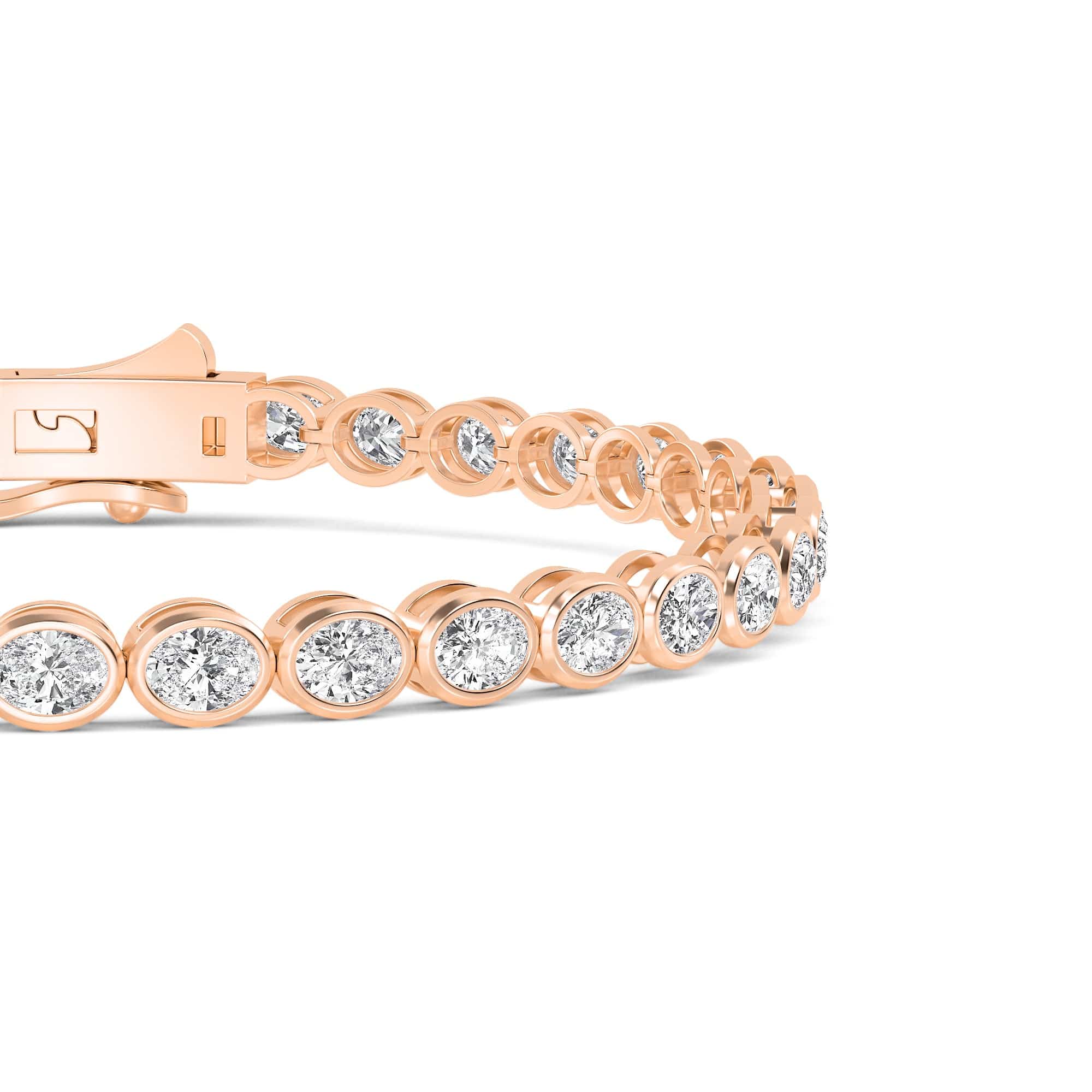 4 Carat Oval Lab Grown Diamond East-West Bezel Tennis Bracelet - Image 14
