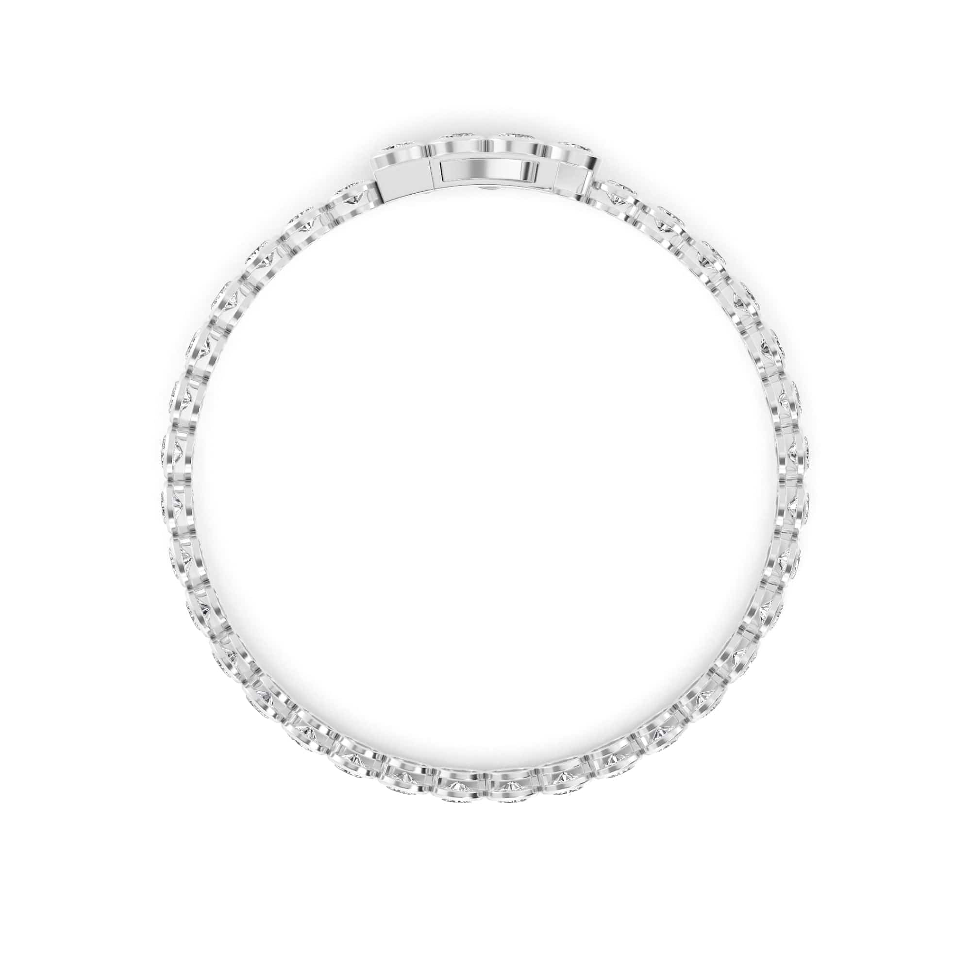 4 Carat Oval Lab Grown Diamond East-West Bezel Tennis Bracelet - Image 17