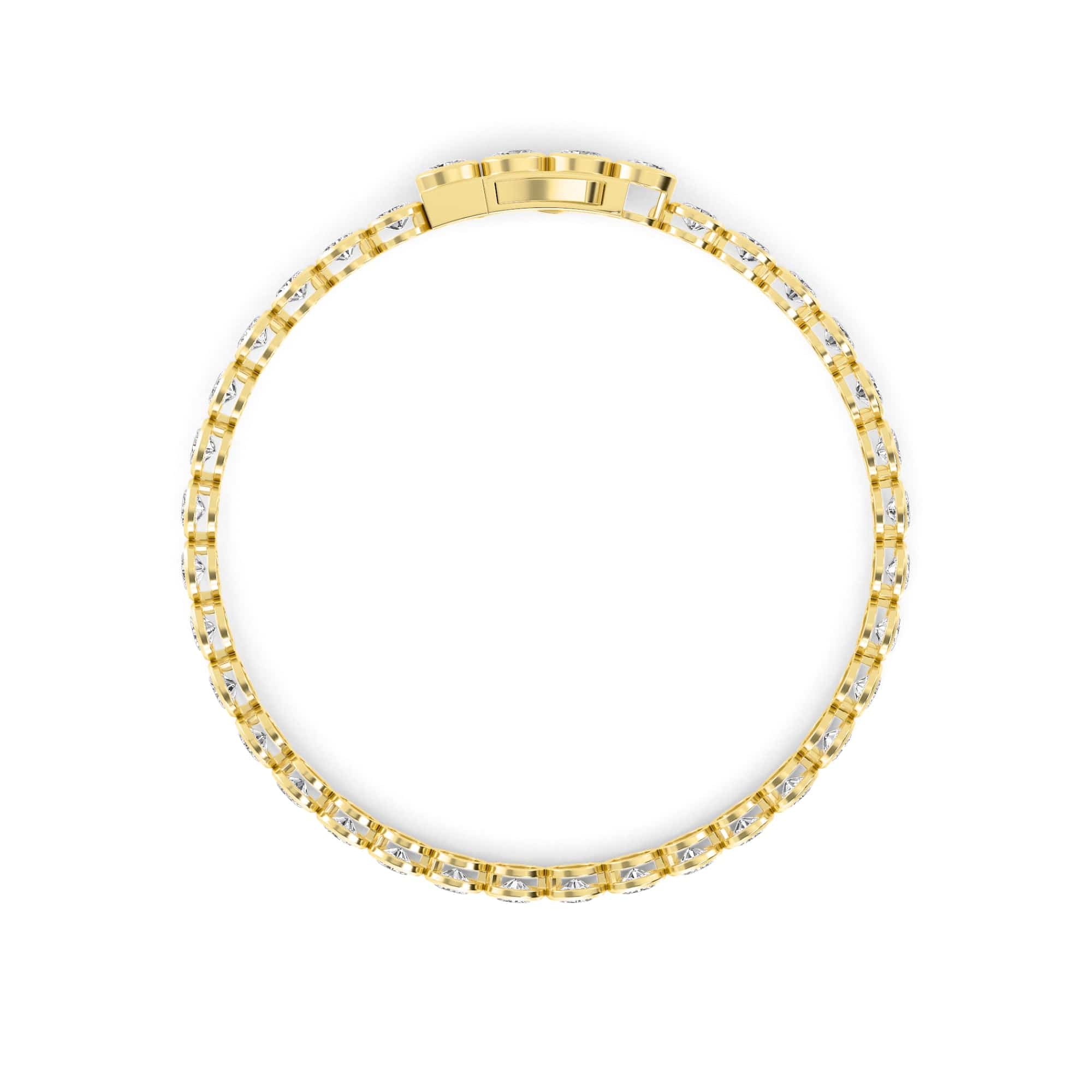 4 Carat Oval Lab Grown Diamond East-West Bezel Tennis Bracelet - Image 4