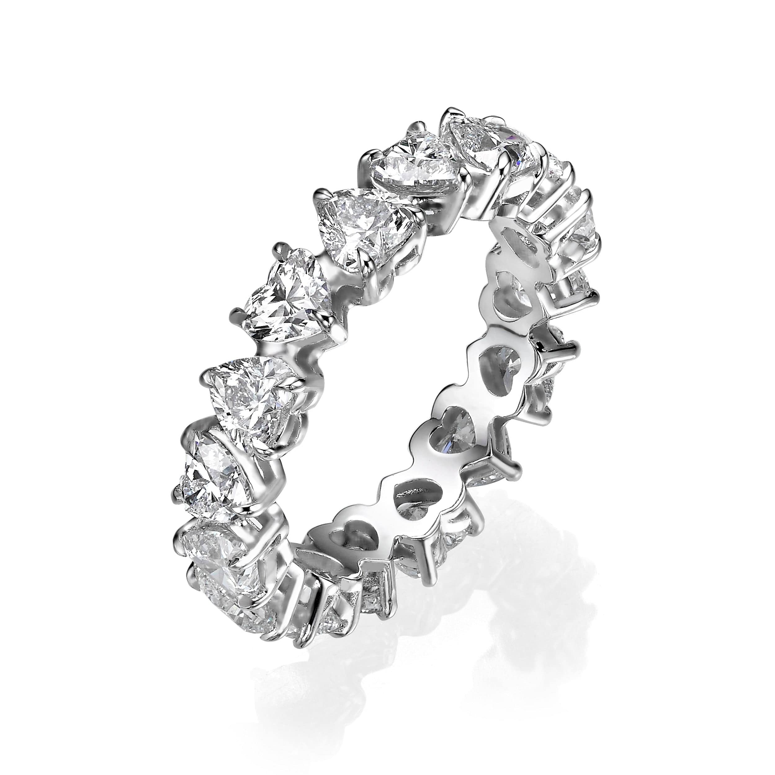 4 ct Heart Shaped Lab Grown Diamond Eternity Band - Image 2