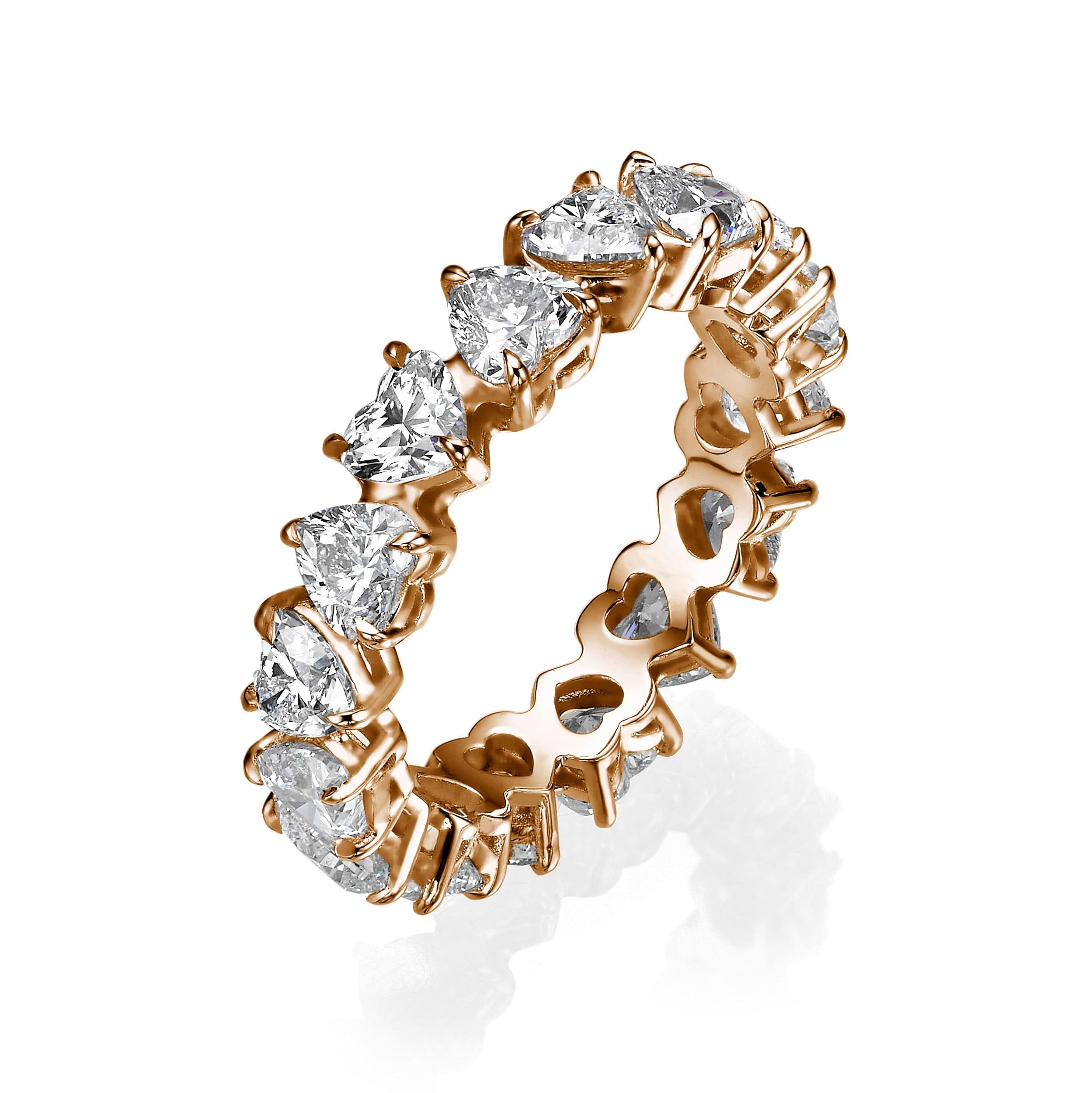 4 ct Heart Shaped Lab Grown Diamond Eternity Band - Image 4