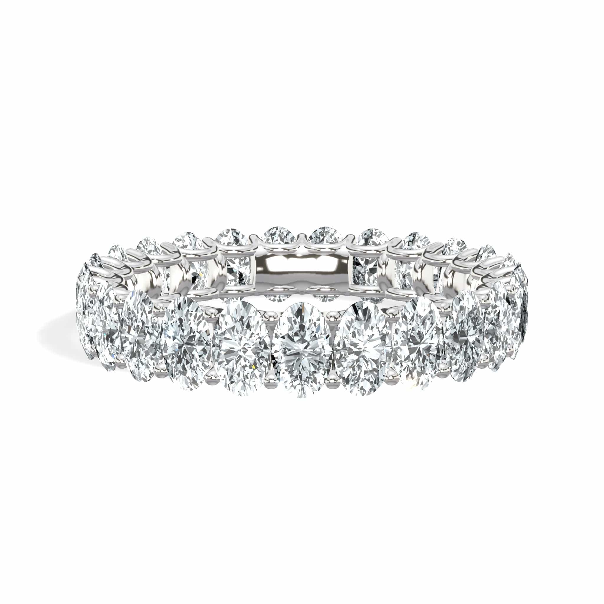 4 ct Oval Cut Lab Grown Diamond U-Shape Eternity Band