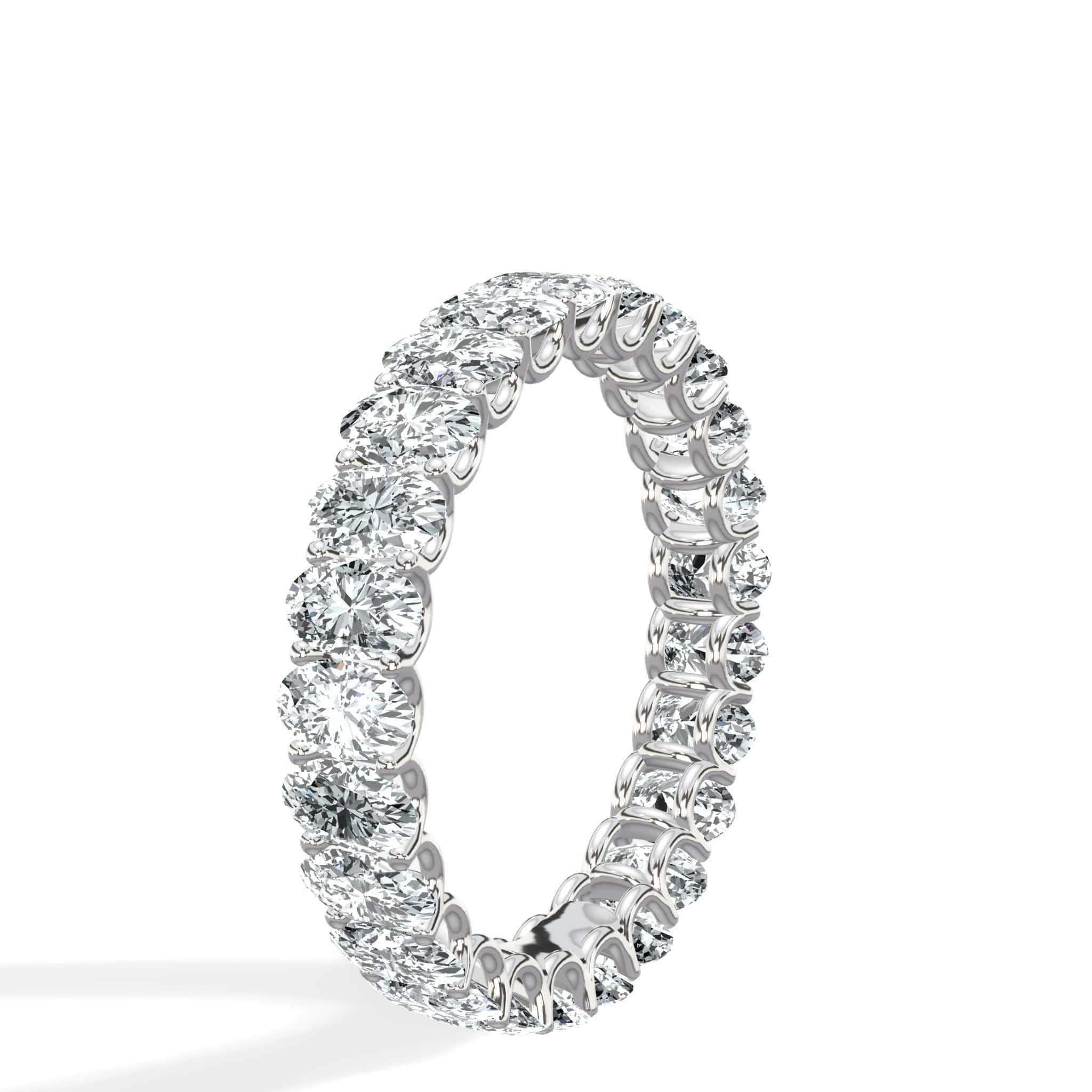 4 ct Oval Cut Lab Grown Diamond U-Shape Eternity Band - Image 3