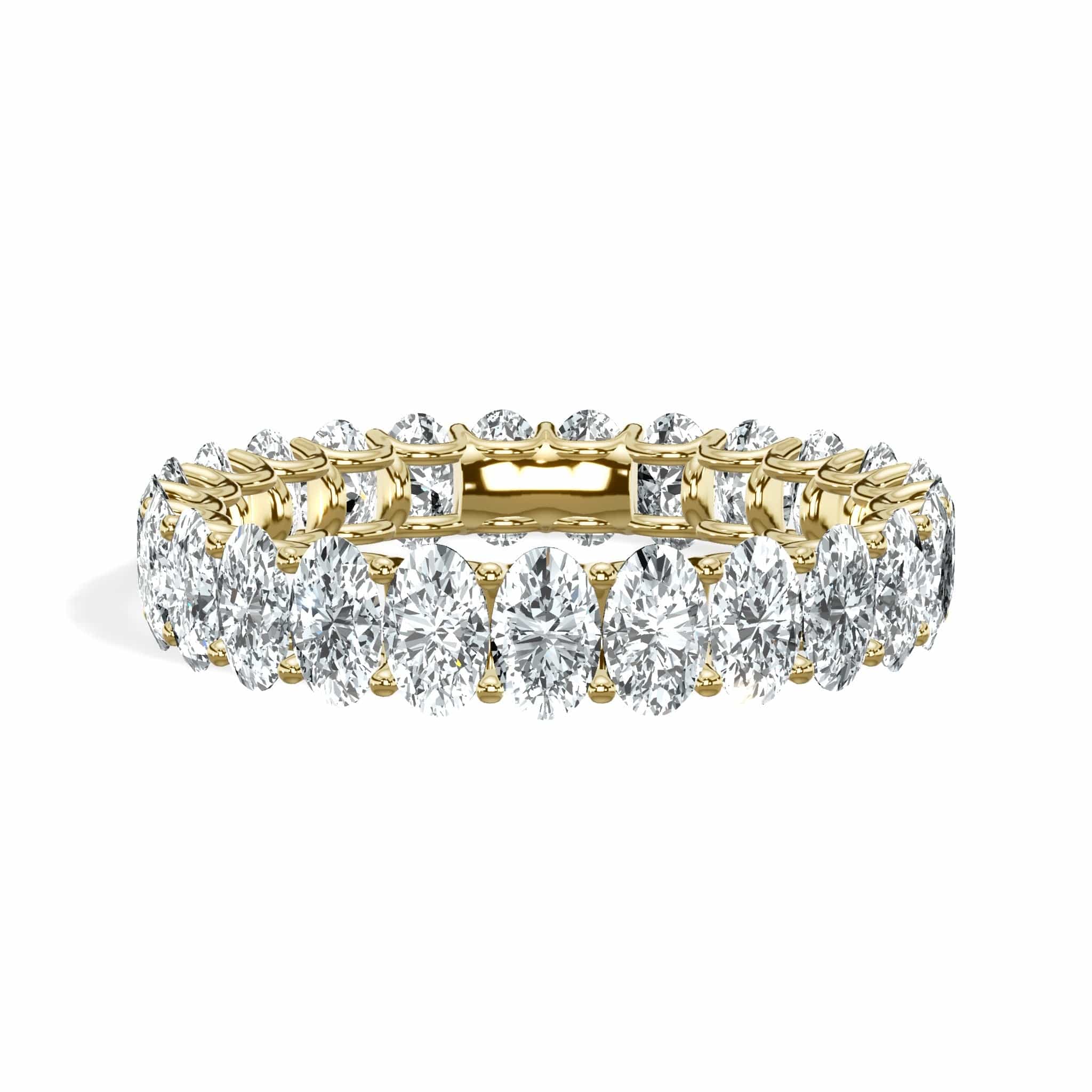 4 ct Oval Cut Lab Grown Diamond U-Shape Eternity Band - Image 4
