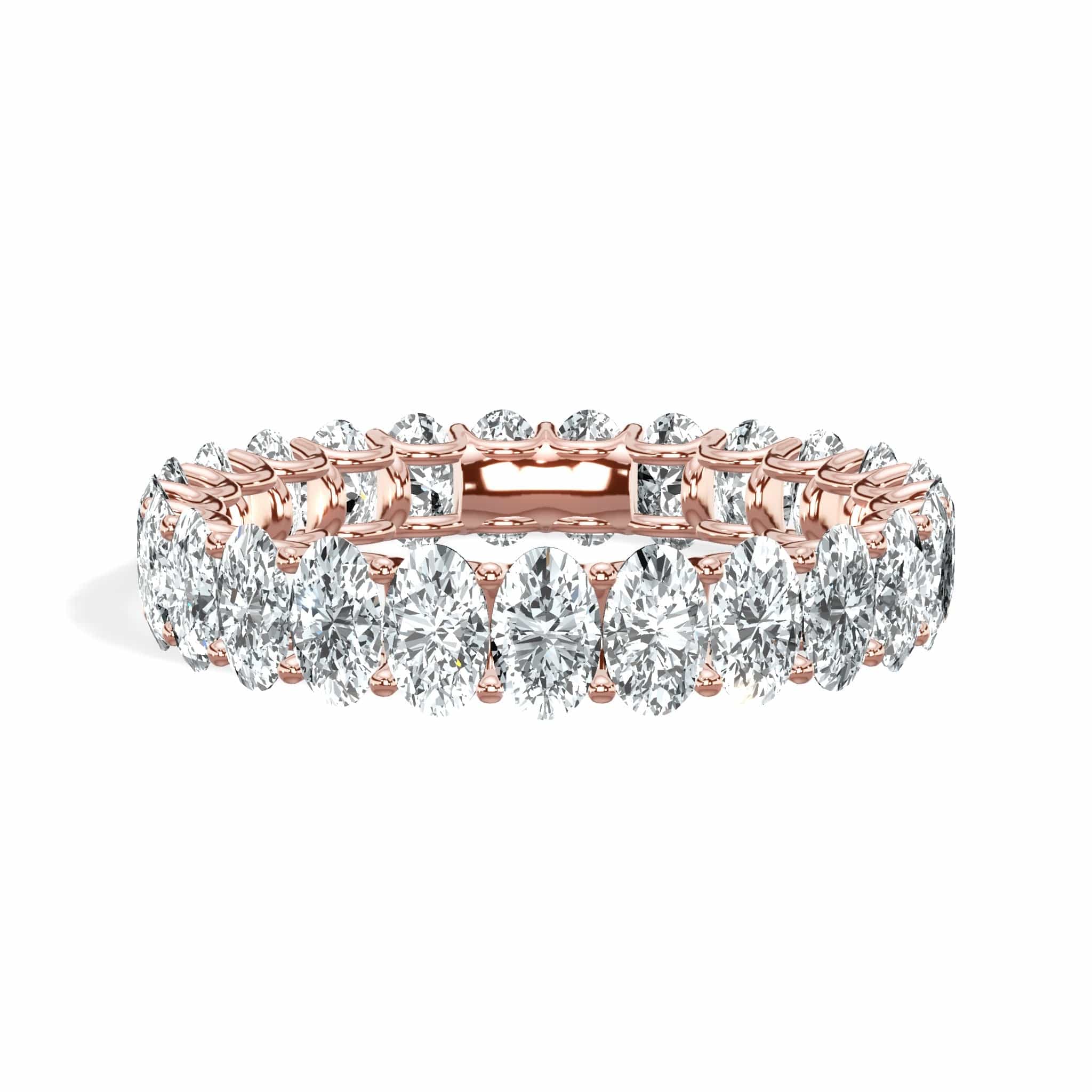 4 ct Oval Cut Lab Grown Diamond U-Shape Eternity Band - Image 7