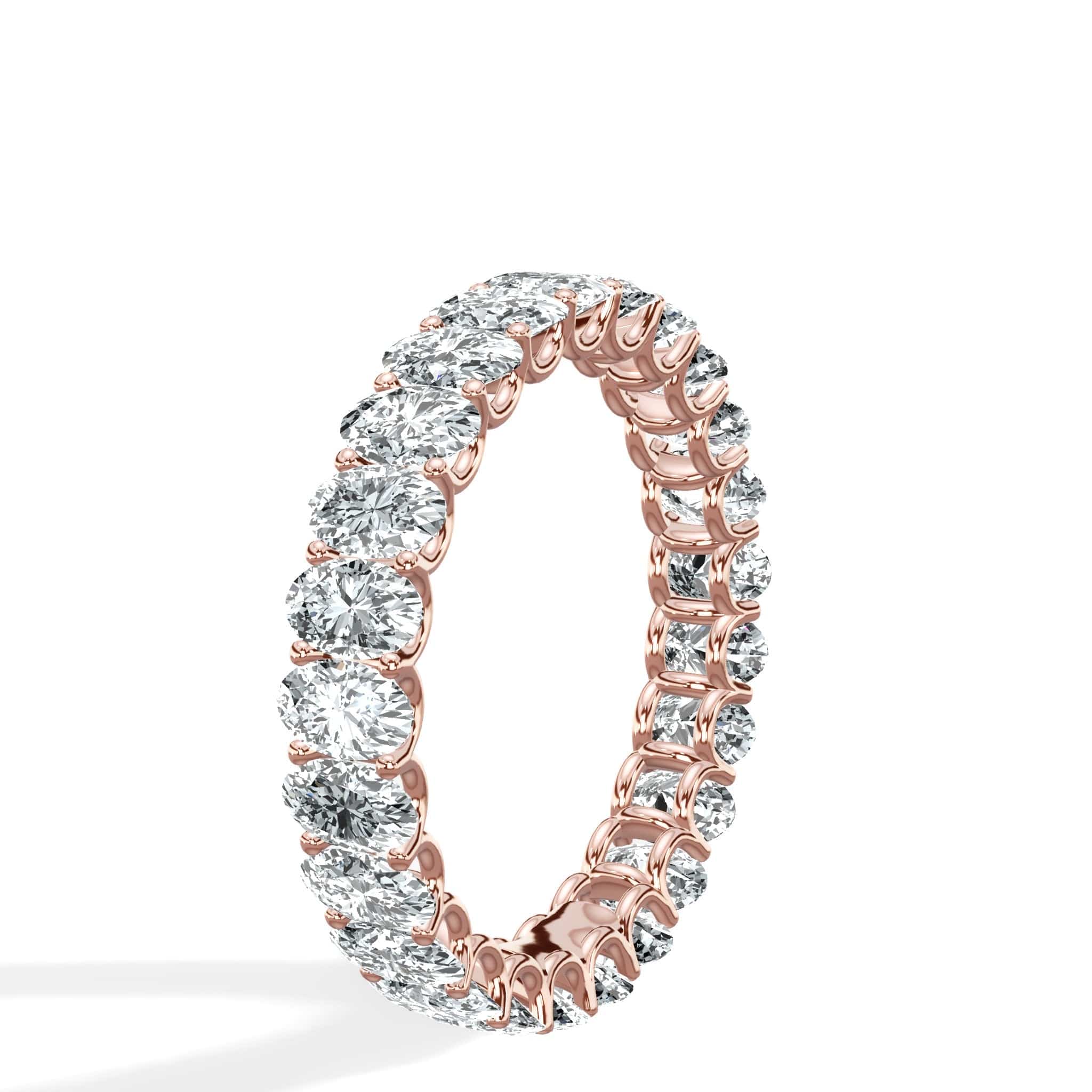 4 ct Oval Cut Lab Grown Diamond U-Shape Eternity Band - Image 9