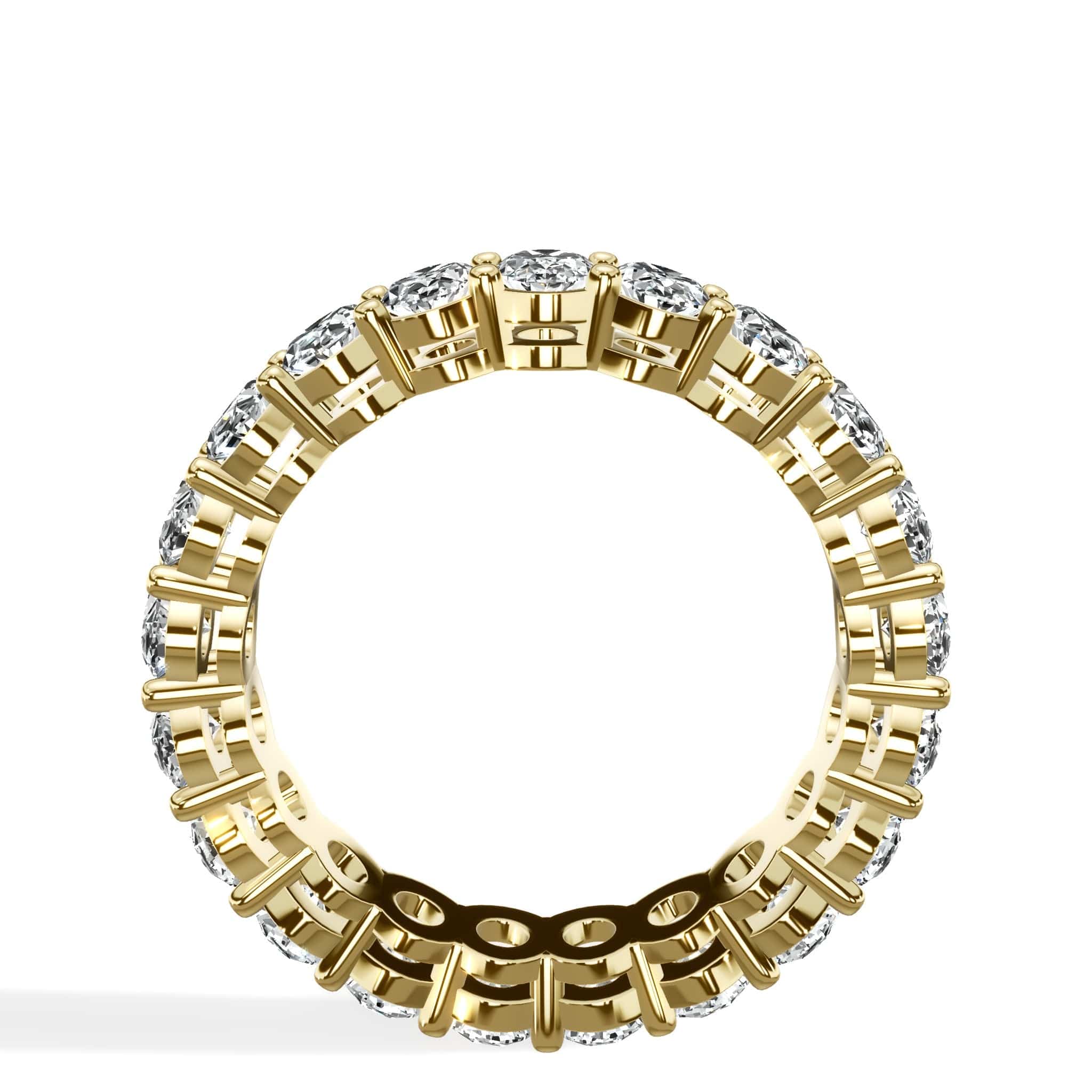 4 ct Oval Cut Natural Diamond Eternity Band - Low-Set In Yellow gold - Size 5.5 - Image 5