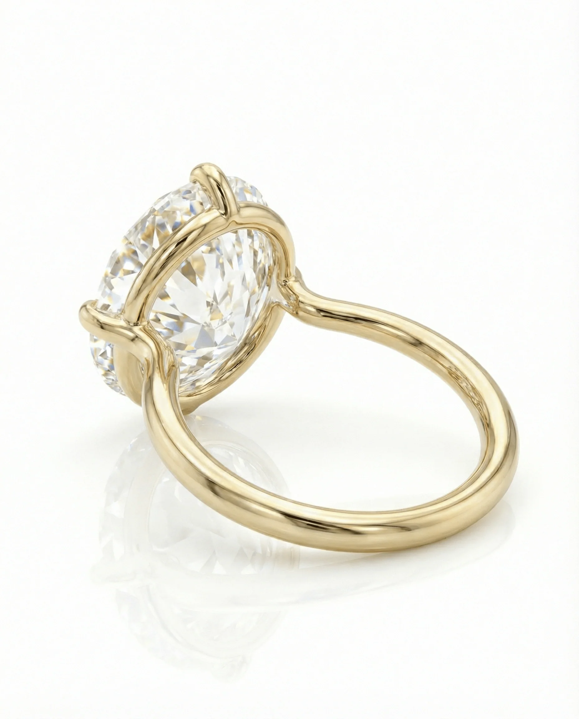 5 Carat Lab Grown Oval Cut Diamond Compass Solitaire Engagement Ring - Image 2