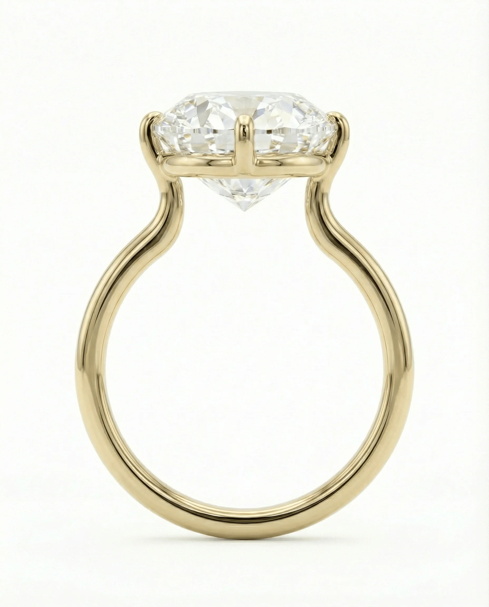 5 Carat Lab Grown Oval Cut Diamond Compass Solitaire Engagement Ring - Image 3