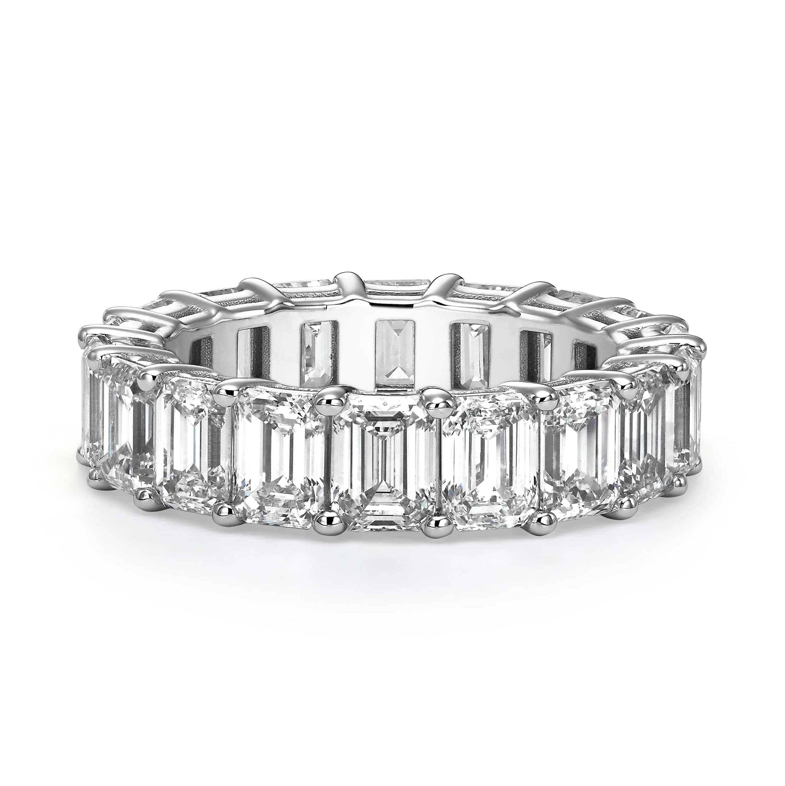 7.20 ct Emerald Cut Lab Grown Diamond Eternity Band
