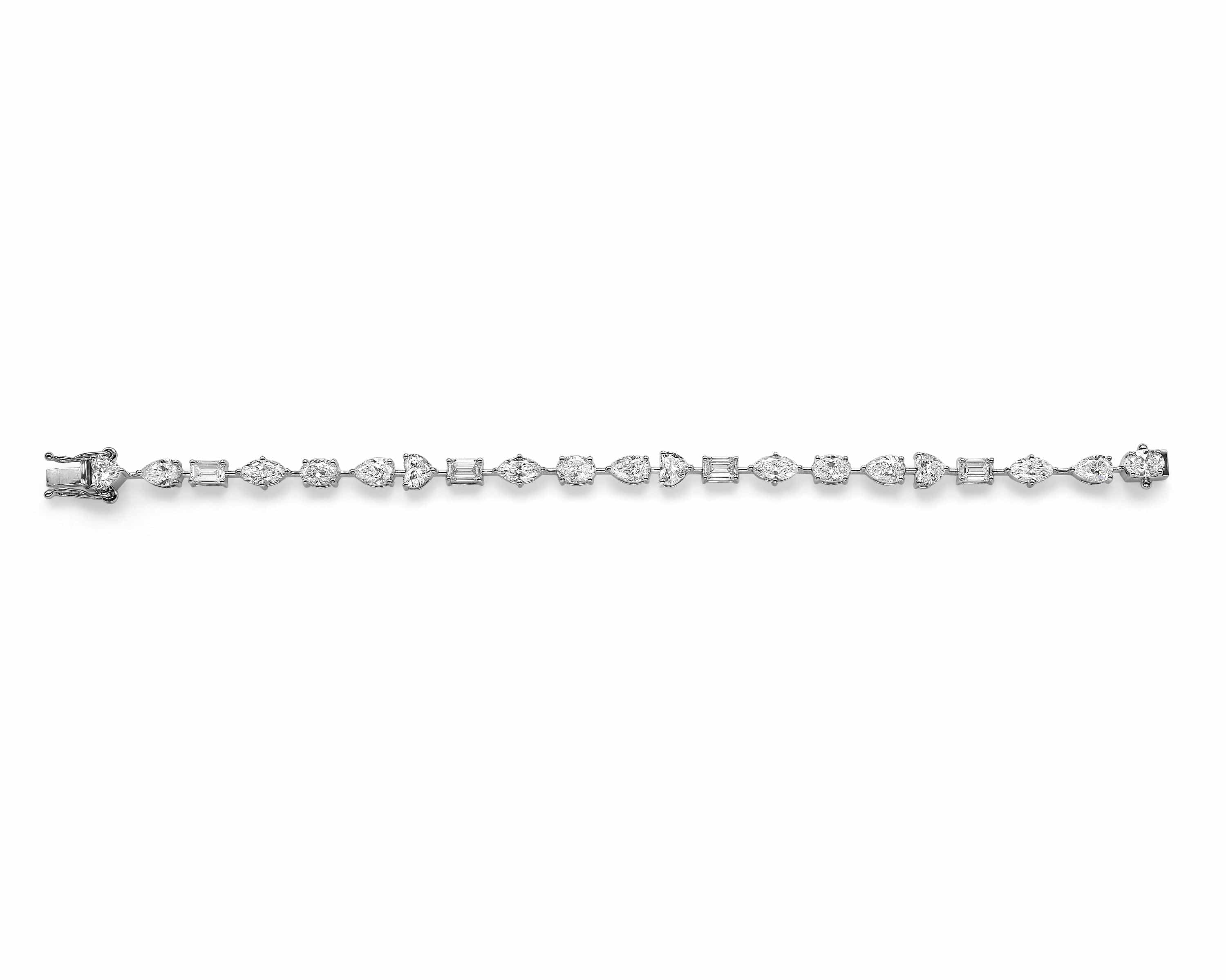 9.23ct Multi Shape Colorless Diamond Tennis Bracelet - Image 3