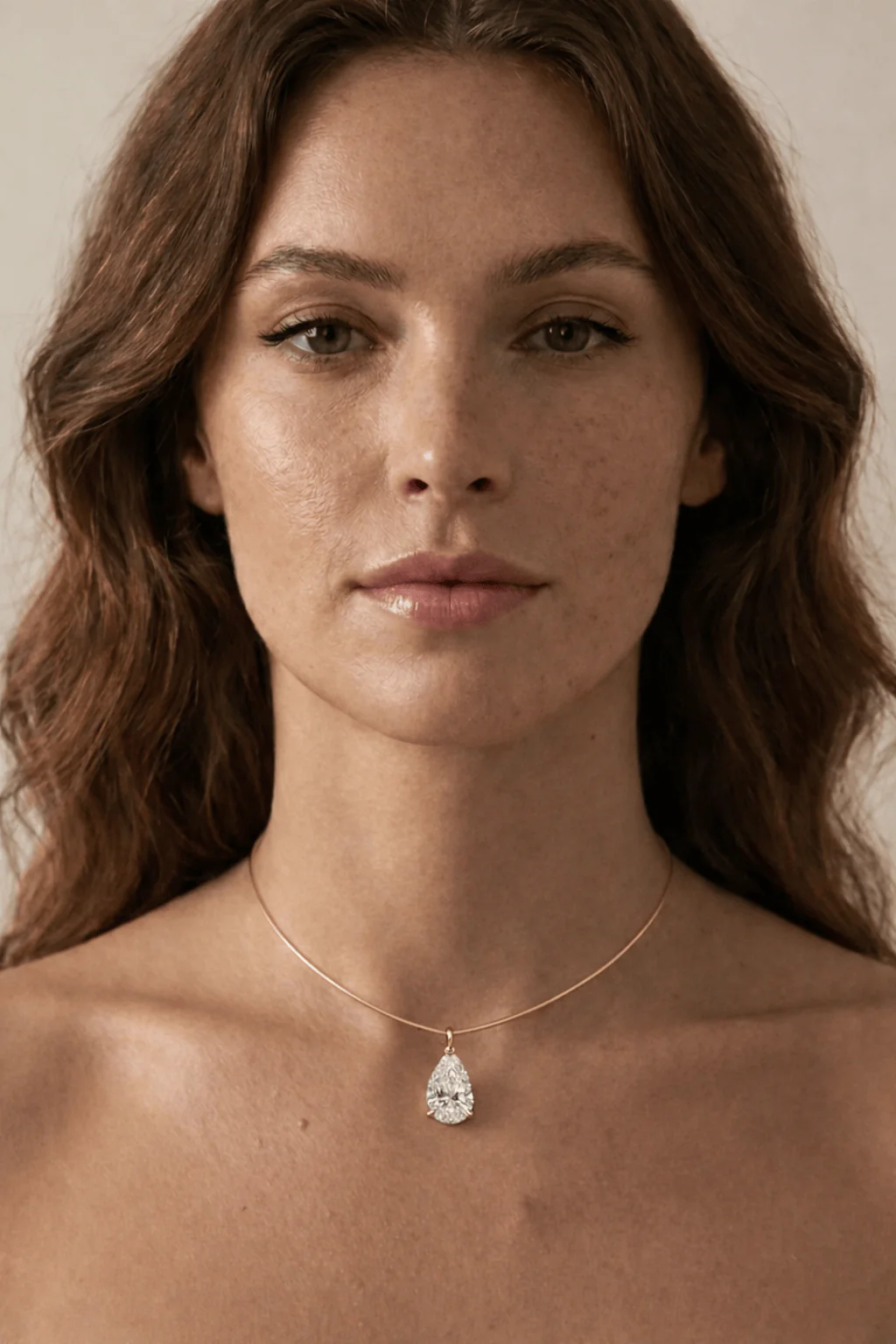 The Aura 2ct Pear Diamond Collar Necklace in 14K Yellow Gold - Image 3
