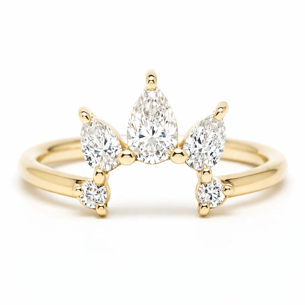 The Blossom Crown Diamond Band In 14K Yellow Gold