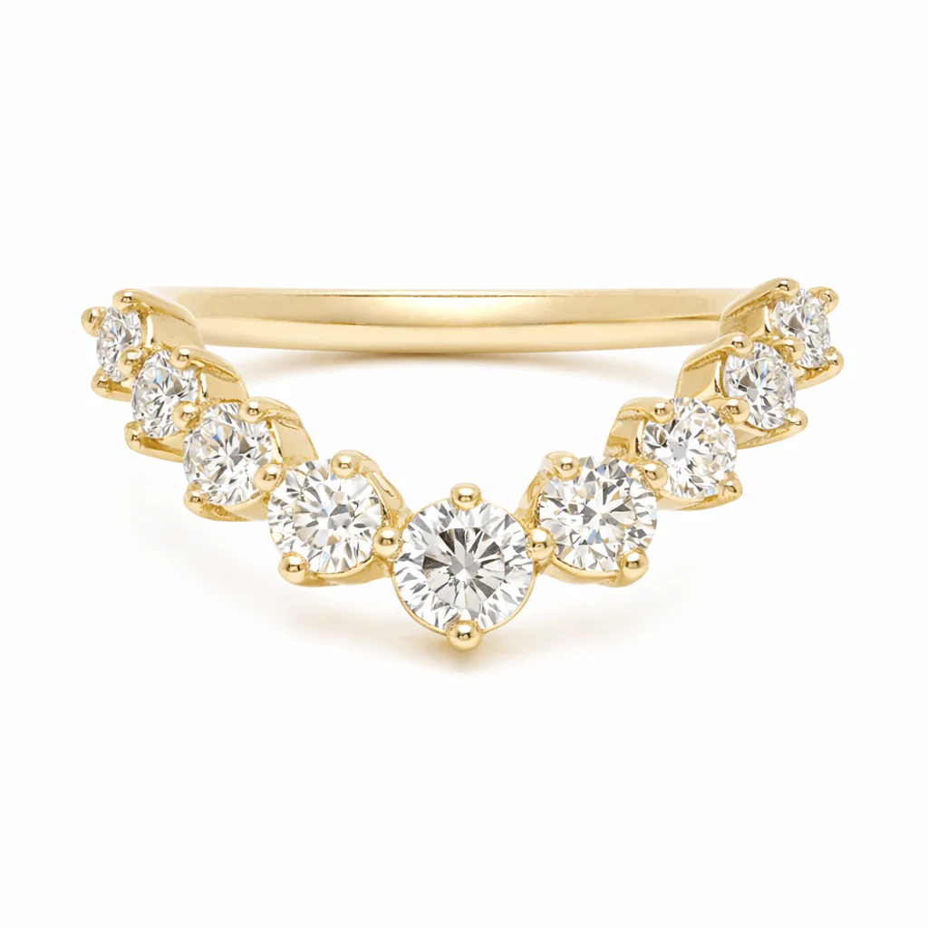 The Crown Contour Diamond Band In 14K Yellow Gold